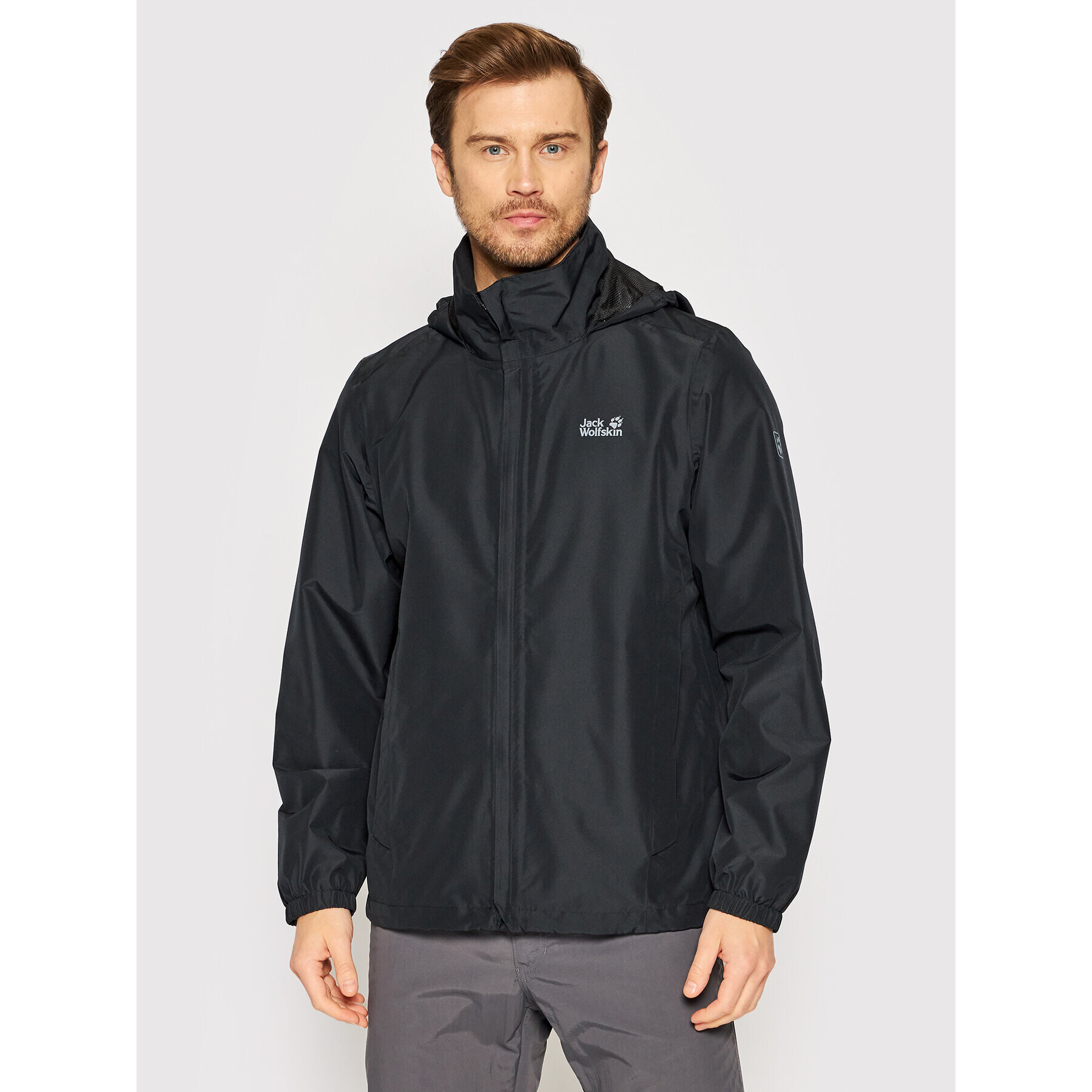 Jack Wolfskin Větrovka Stormy Point 1111141 Černá Regular Fit - Pepit.cz