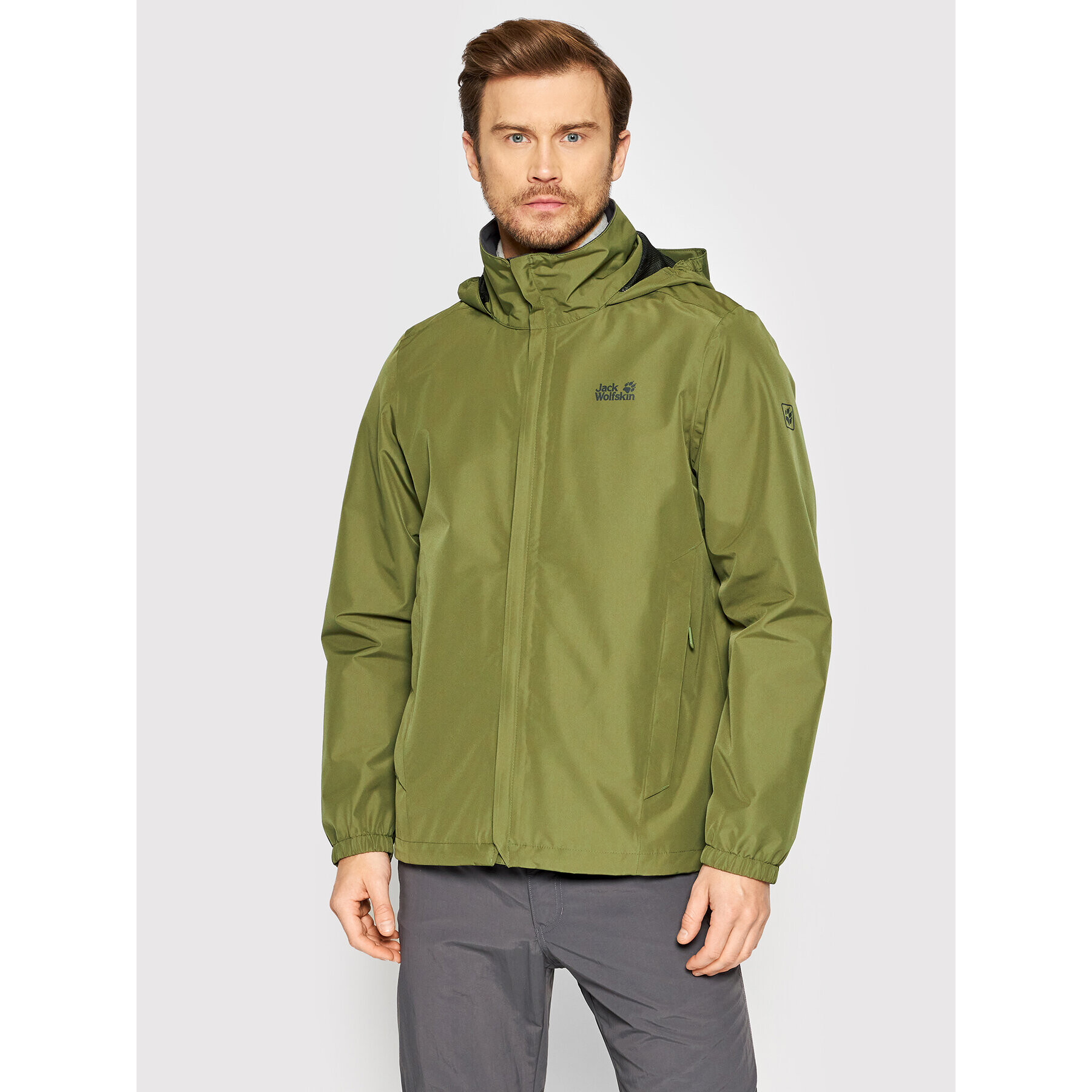 Jack Wolfskin Větrovka Stormy Point 1111141 Zelená Regular Fit - Pepit.cz