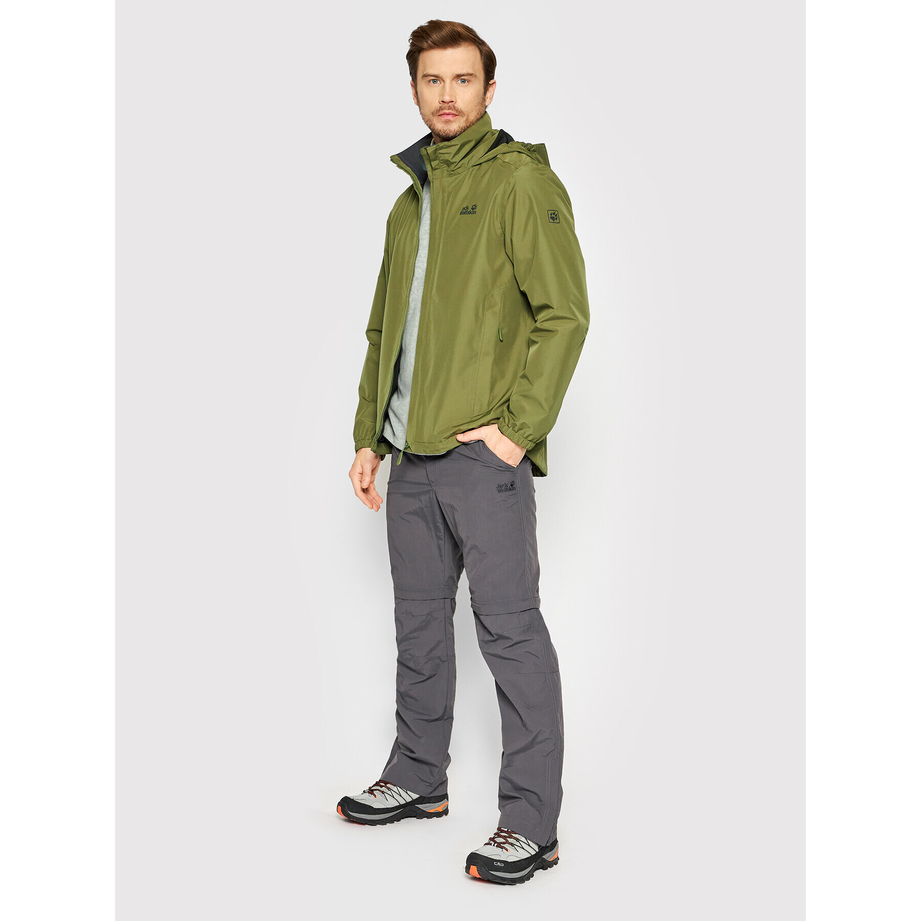 Jack Wolfskin Větrovka Stormy Point 1111141 Zelená Regular Fit - Pepit.cz