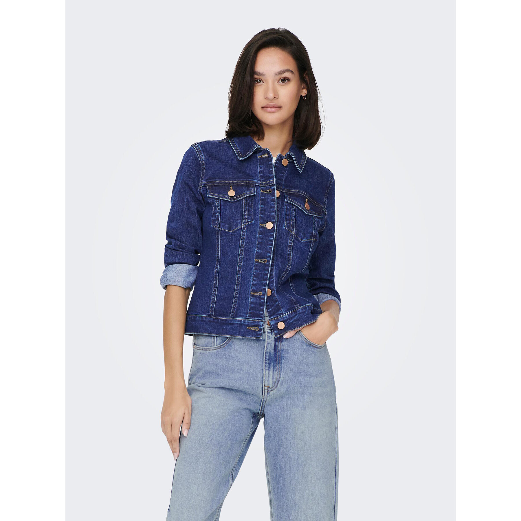 JDY Jeansová bunda 15281572 Modrá Regular Fit - Pepit.cz