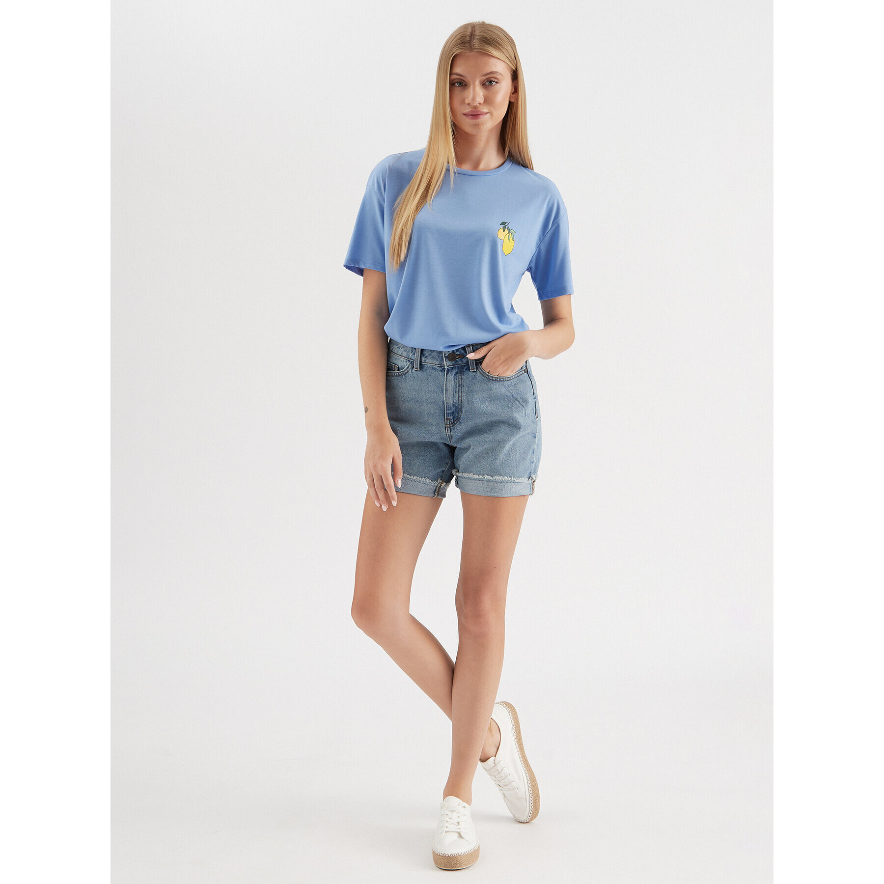 JDY T-Shirt 15286245 Modrá Loose Fit - Pepit.cz