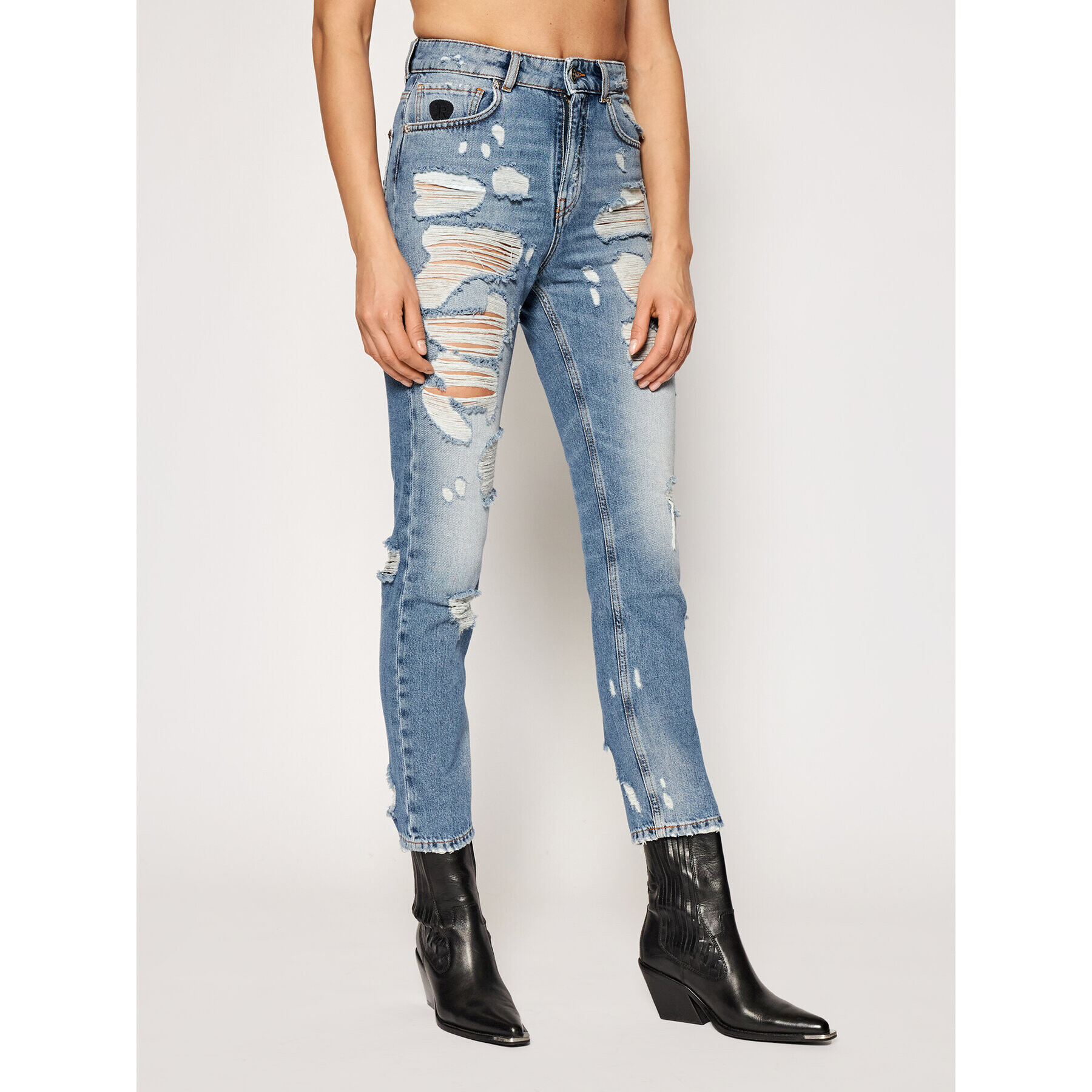 John Richmond Jeansy Lana RWP21196JE Modrá Straight Fit - Pepit.cz