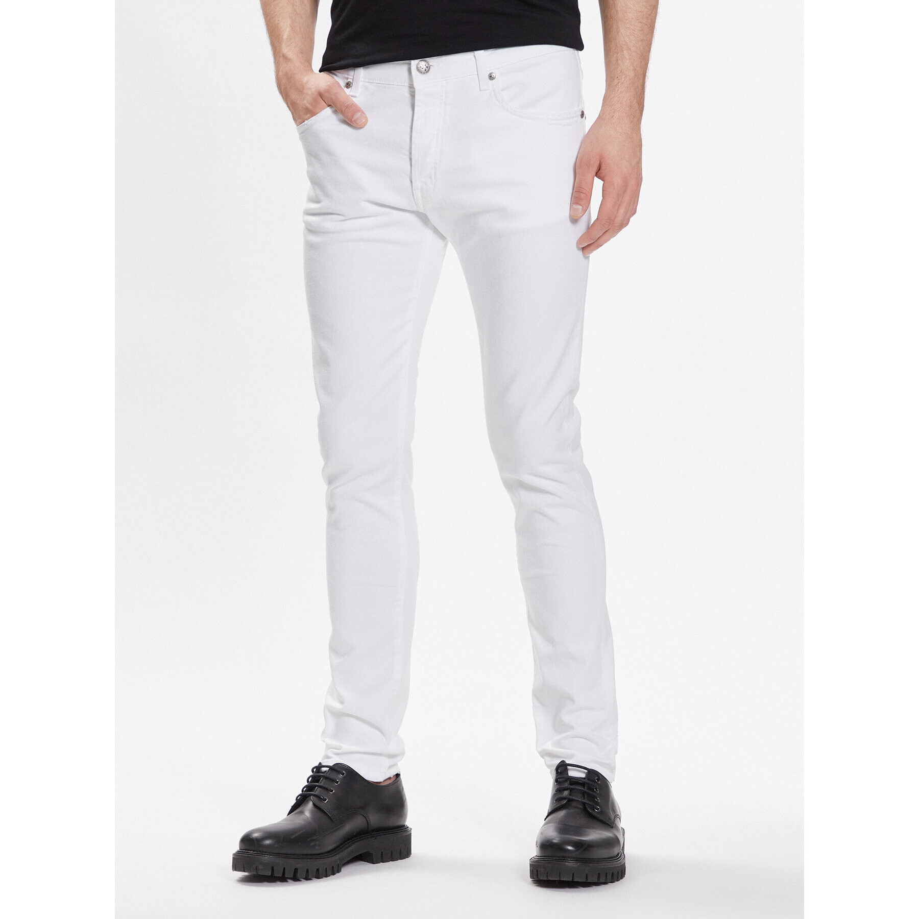 John Richmond Jeansy RMP23078JE Bílá Straight Fit - Pepit.cz