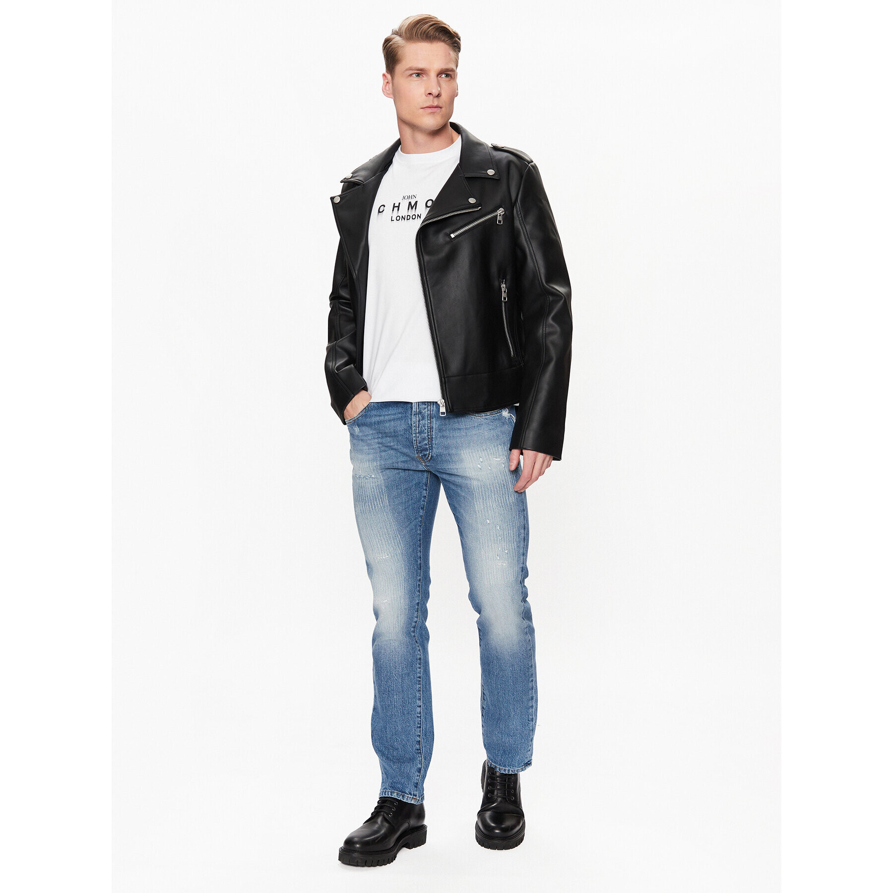 John Richmond Jeansy RMP23146JE Modrá Skinny Fit - Pepit.cz