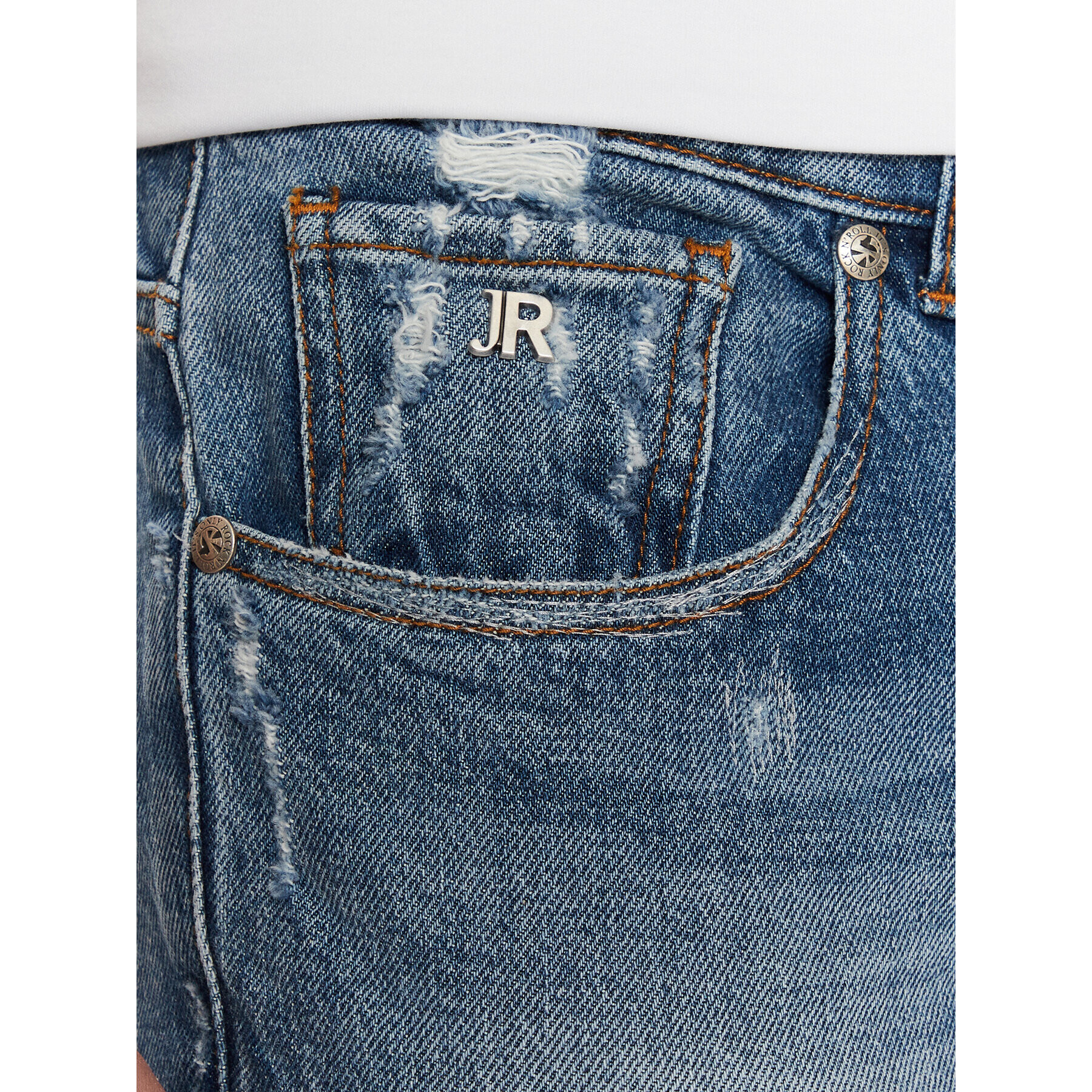 John Richmond Jeansy RMP23146JE Modrá Skinny Fit - Pepit.cz