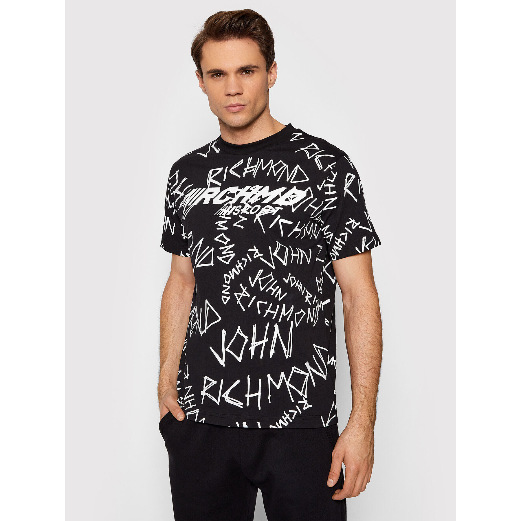 John Richmond T-Shirt Adroa UMP22145TS Černá Regular Fit - Pepit.cz