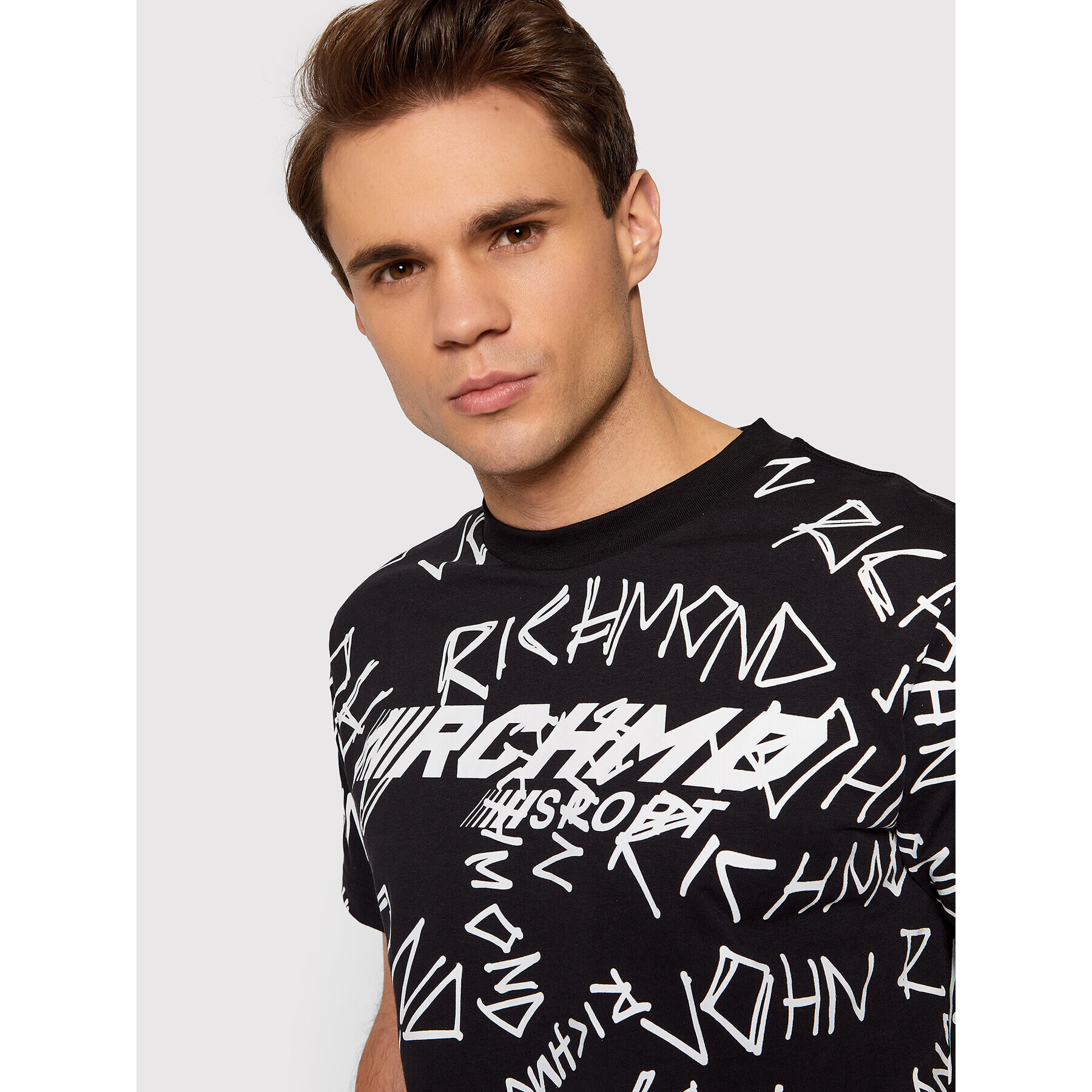 John Richmond T-Shirt Adroa UMP22145TS Černá Regular Fit - Pepit.cz