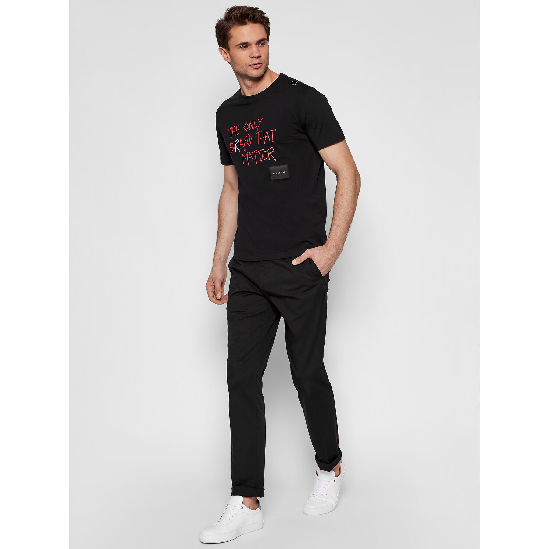 John Richmond T-Shirt Bishop RMP21039TS Černá Regular Fit - Pepit.cz