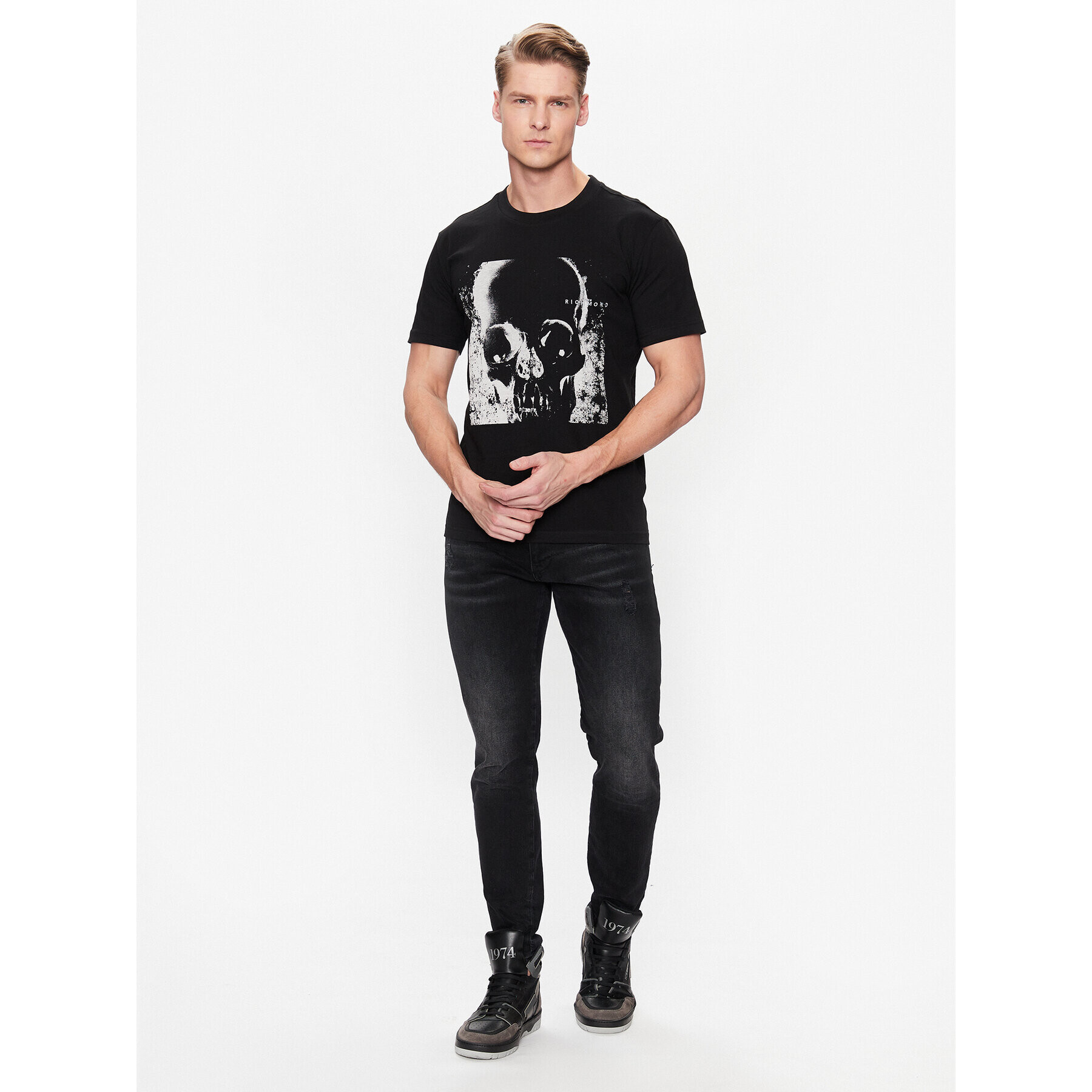 John Richmond T-Shirt Corta RMP23188TS Černá Regular Fit - Pepit.cz