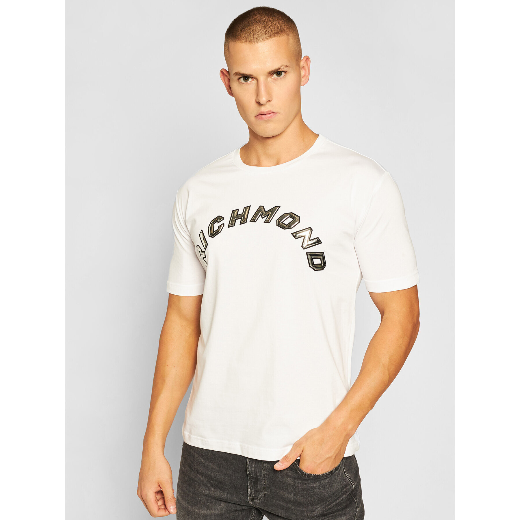 John Richmond T-Shirt Hardball UMA20106TS Bílá Regular Fit - Pepit.cz