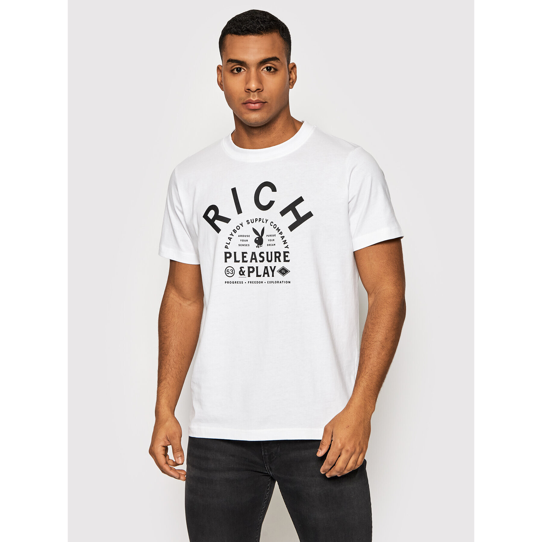 John Richmond T-Shirt HMP22140TS Bílá Regular Fit - Pepit.cz