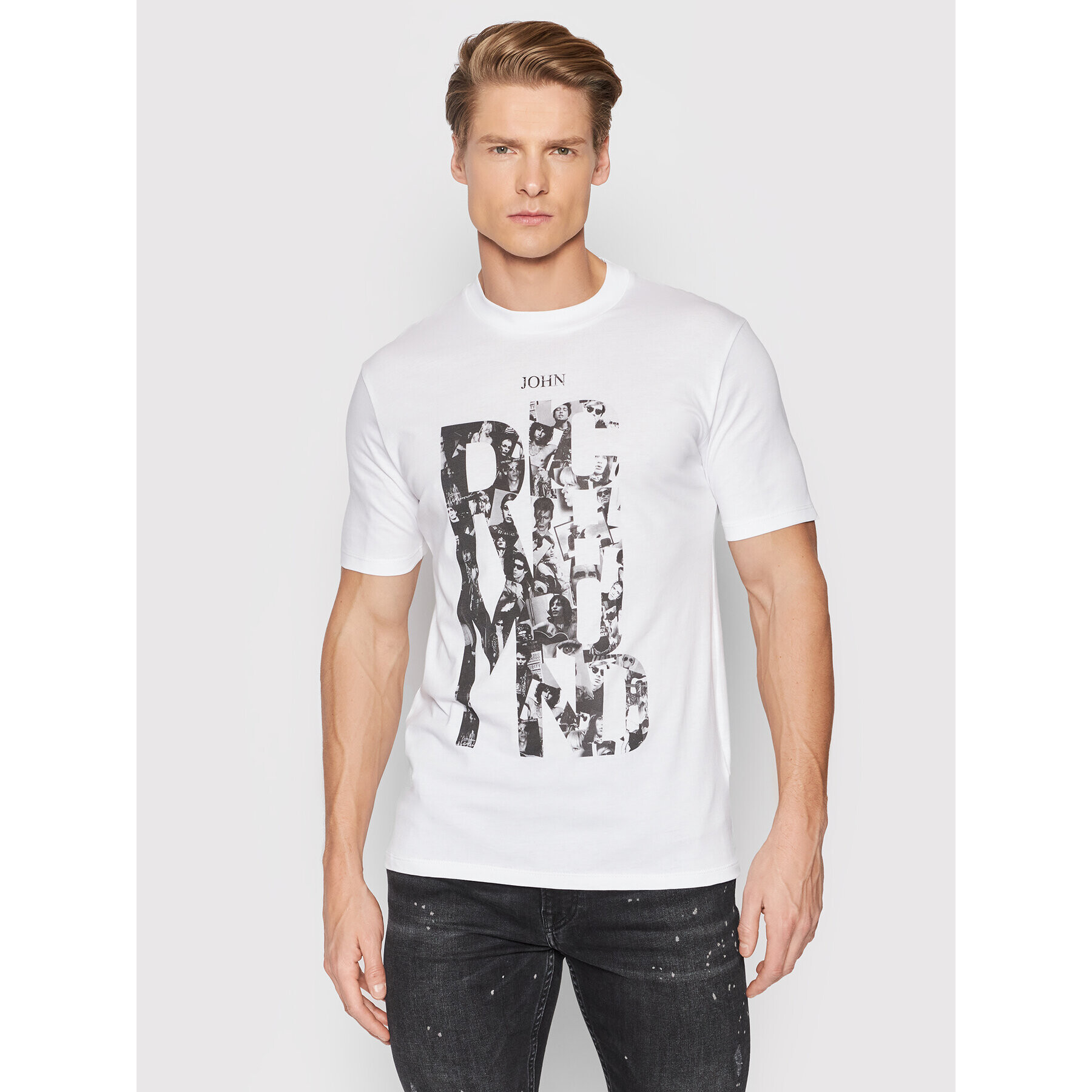 John Richmond T-Shirt Kavido RMP22038TS Bílá Regular Fit - Pepit.cz