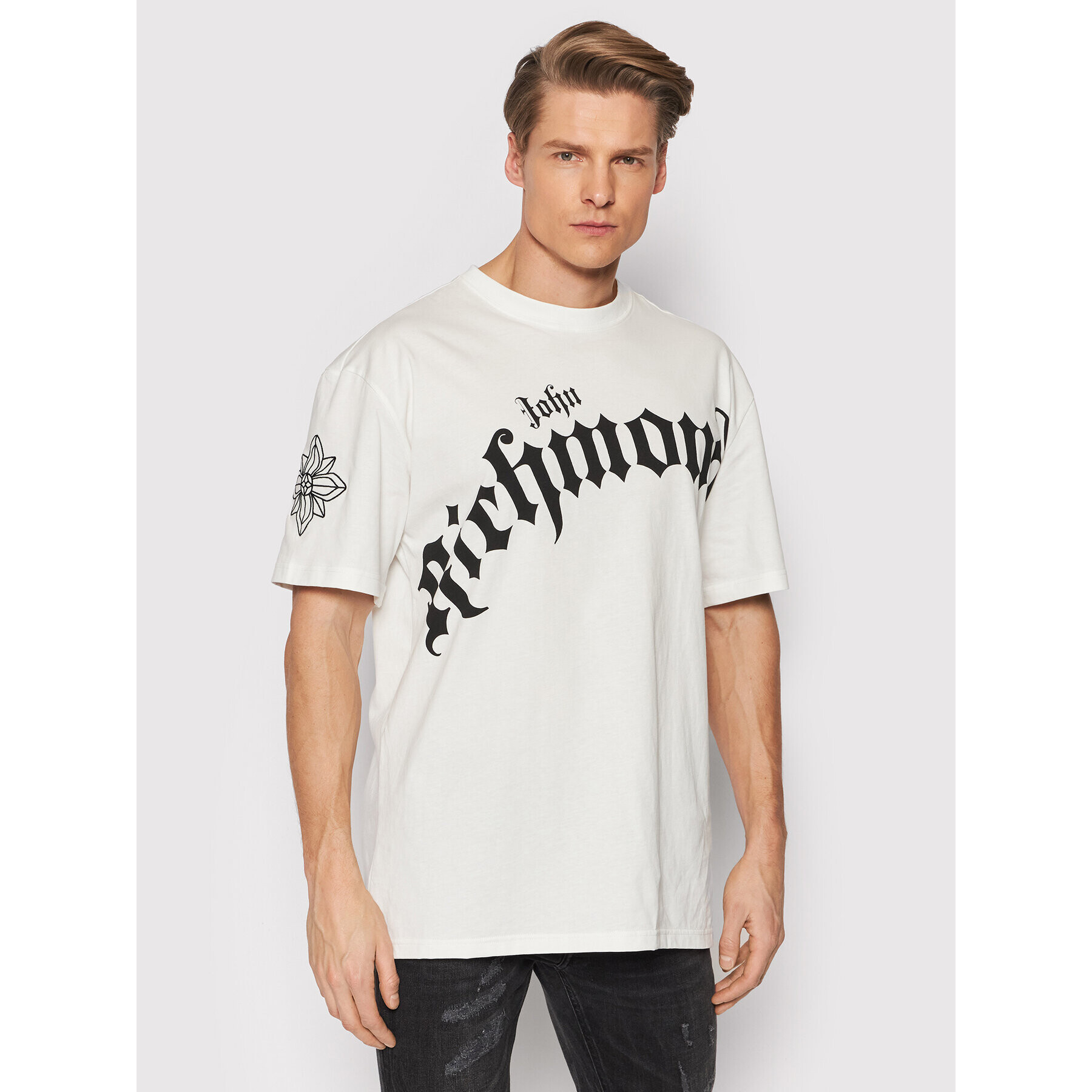 John Richmond T-Shirt RMP22086TS Bílá Relaxed Fit - Pepit.cz