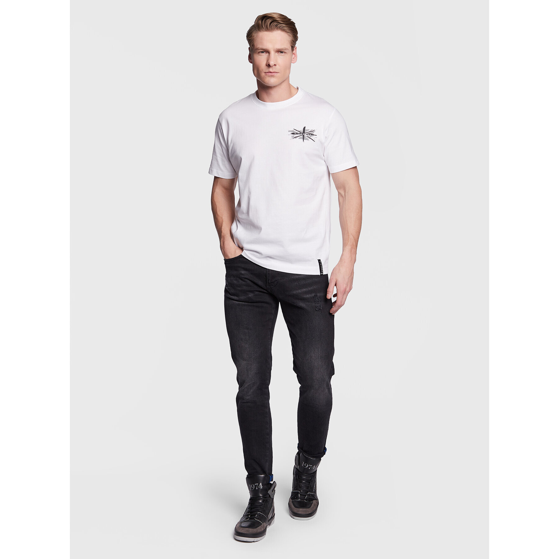 John Richmond T-Shirt UMP23039TS Bílá Regular Fit - Pepit.cz