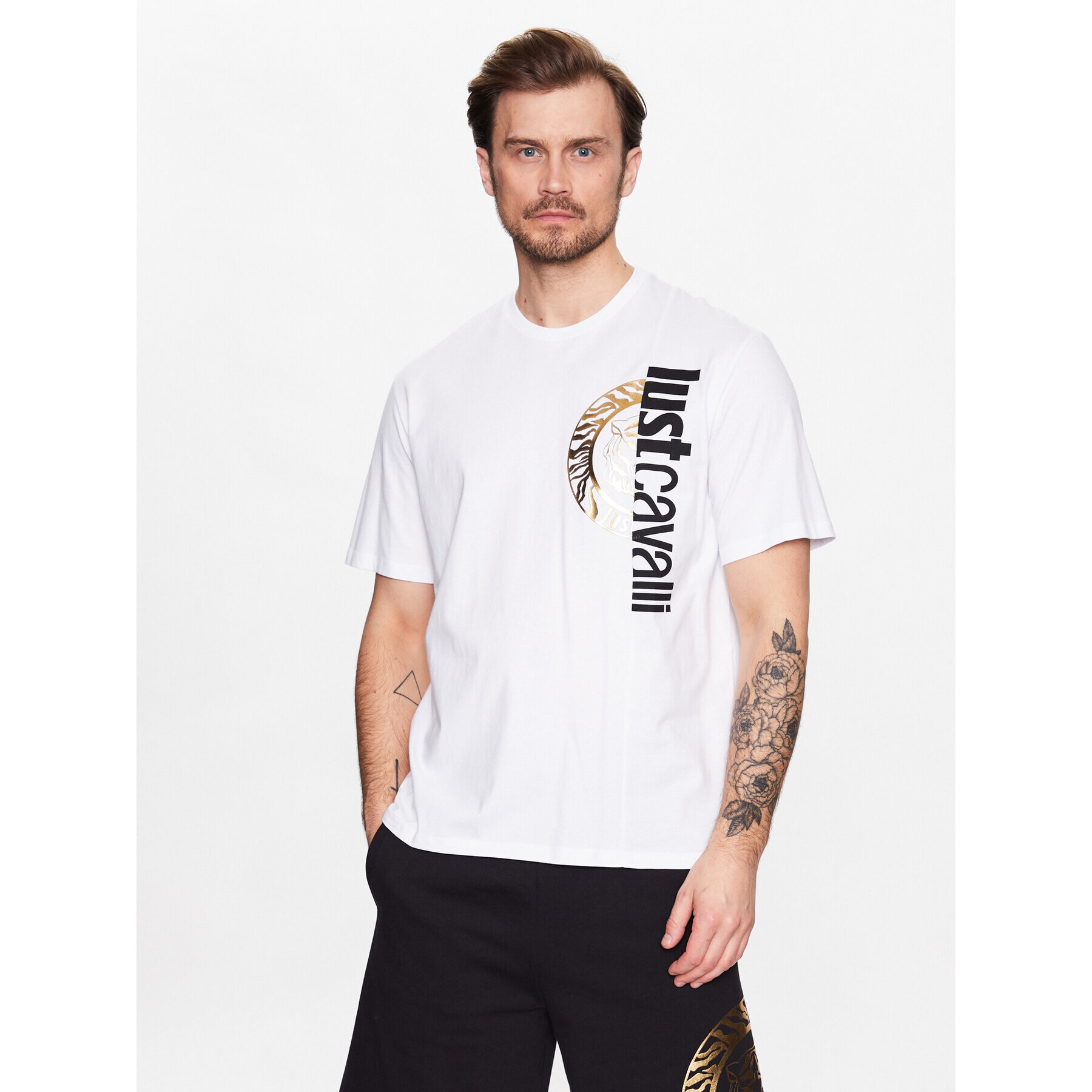 Just Cavalli T-Shirt 74OBHF05 Bílá Regular Fit - Pepit.cz