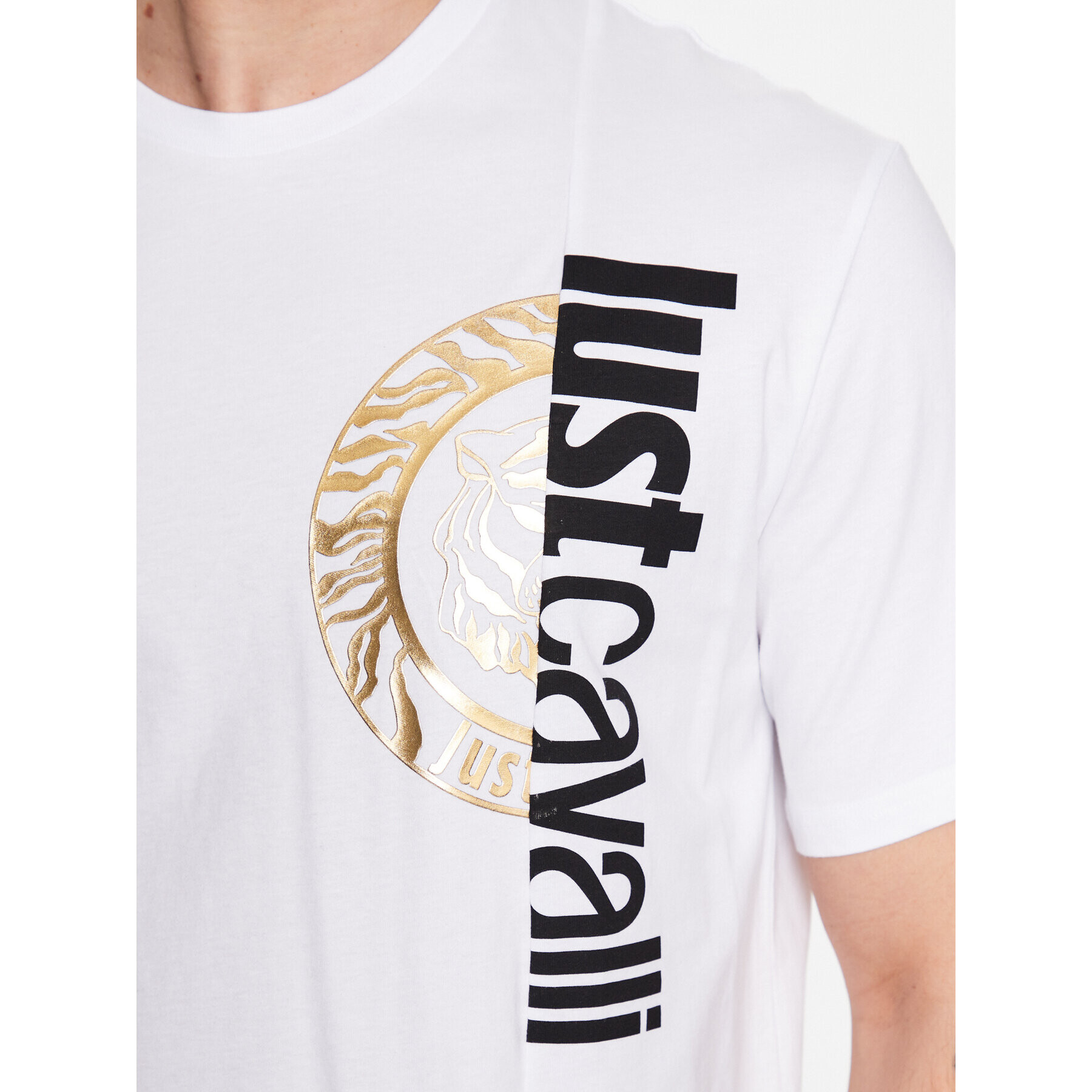 Just Cavalli T-Shirt 74OBHF05 Bílá Regular Fit - Pepit.cz