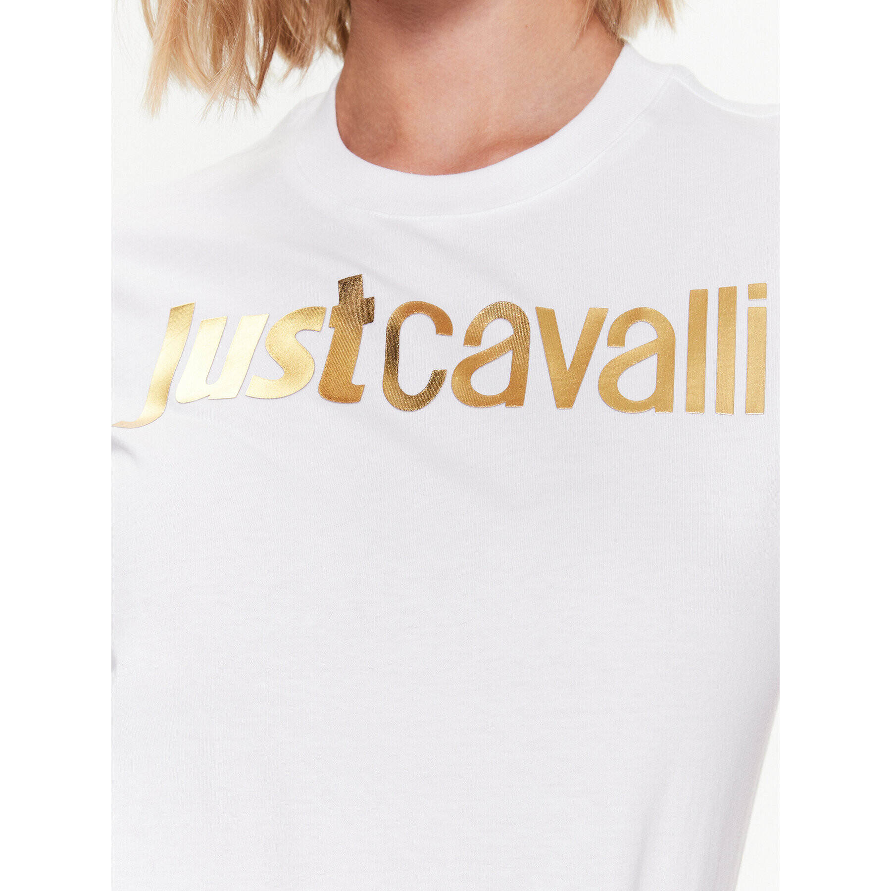 Just Cavalli T-Shirt 74PBHF00 Bílá Regular Fit - Pepit.cz