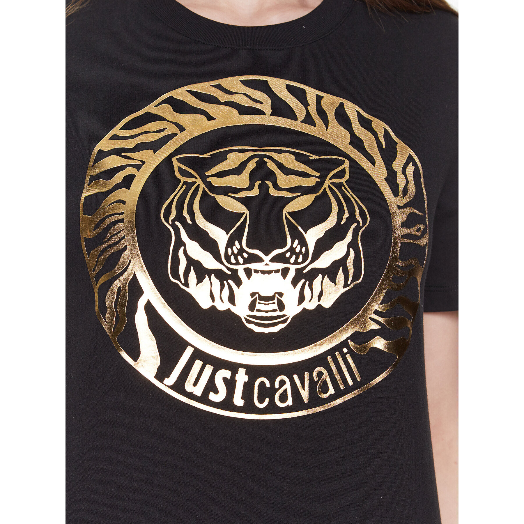 Just Cavalli T-Shirt 74PBHF03 Černá Regular Fit - Pepit.cz