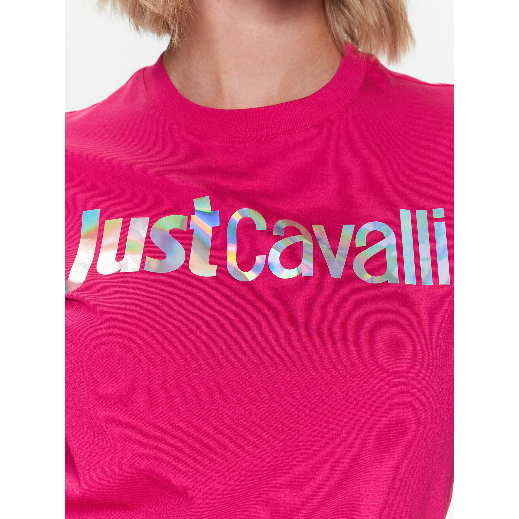 Just Cavalli T-Shirt 74PBHG00 Růžová Regular Fit - Pepit.cz