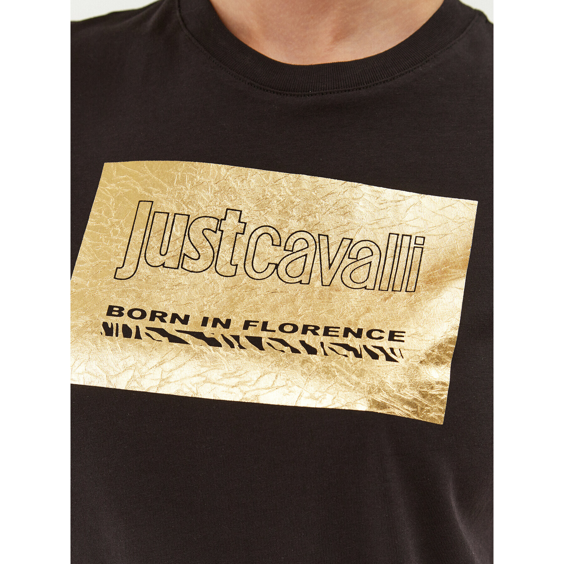 Just Cavalli T-Shirt 75PAHG06 Černá Regular Fit - Pepit.cz