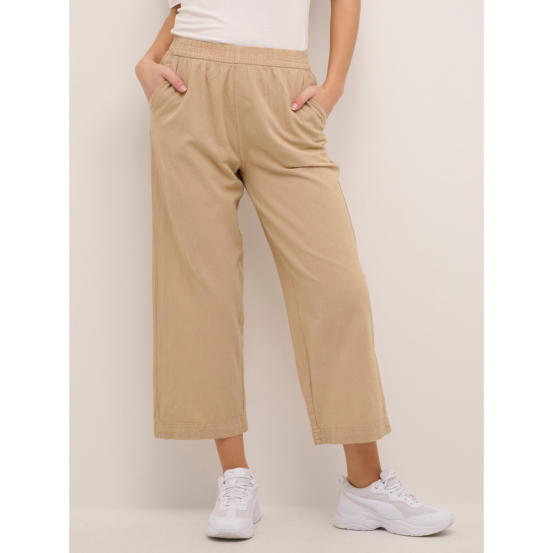 Kaffe Kalhoty culottes Naya 10507418 Béžová Relaxed Fit - Pepit.cz