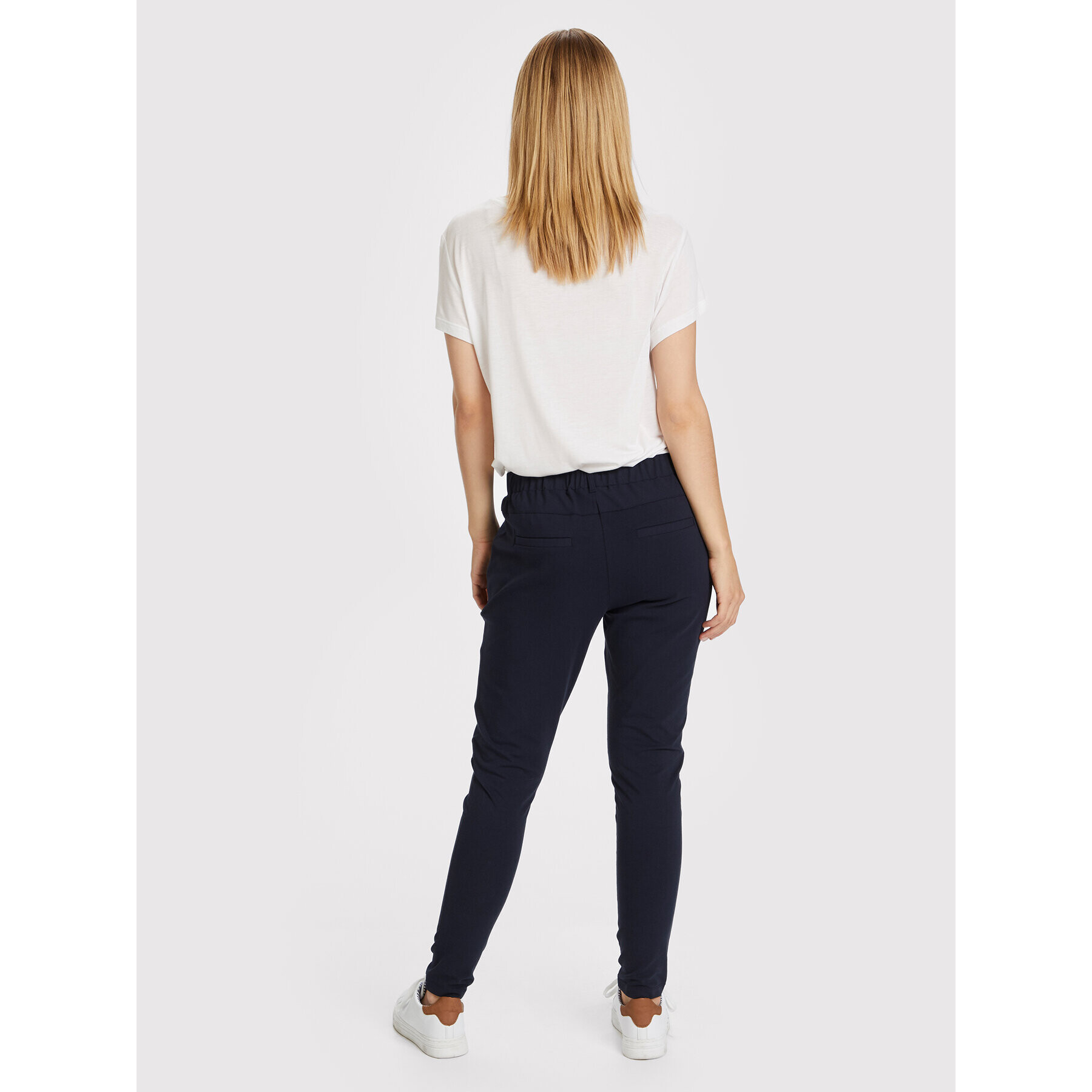 Kaffe Kalhoty z materiálu Jillian Sofie 10550504 Tmavomodrá Slim Fit - Pepit.cz