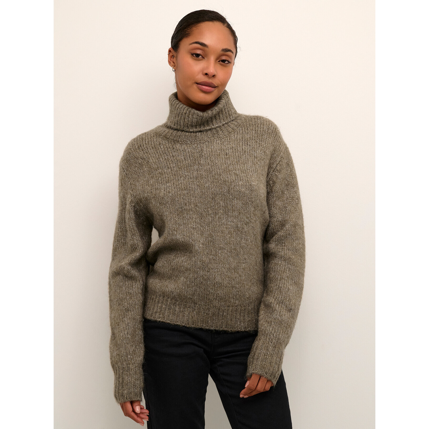 Kaffe Svetr Kaalioma Rollneck 10506946 Béžová Loose Fit - Pepit.cz