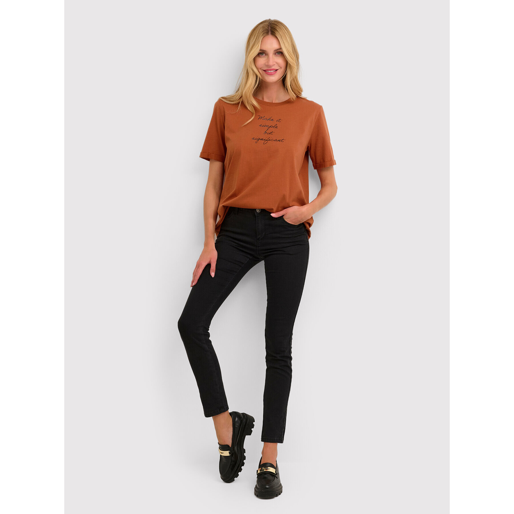 Kaffe T-Shirt Kajelena 10506645 Oranžová Regular Fit - Pepit.cz