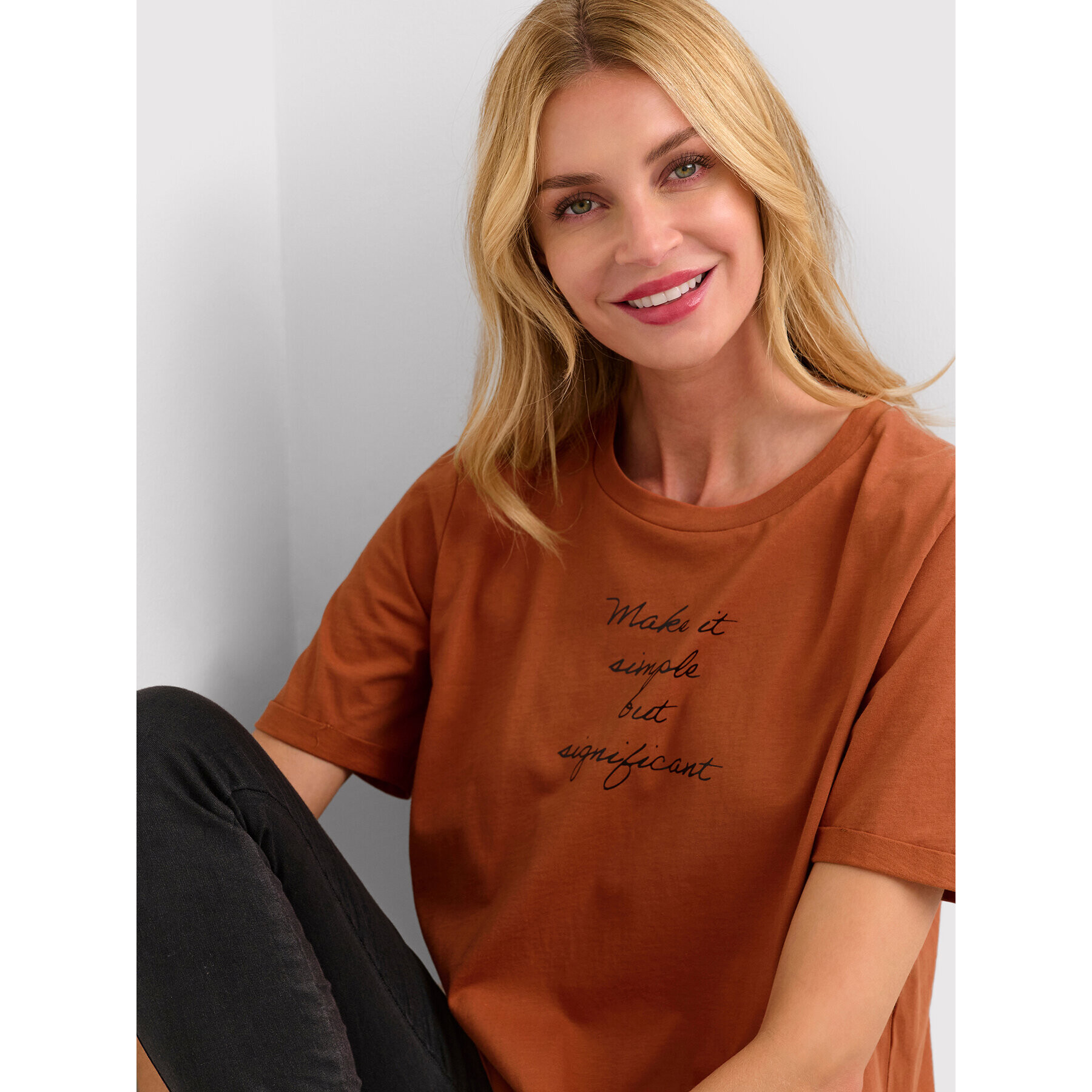 Kaffe T-Shirt Kajelena 10506645 Oranžová Regular Fit - Pepit.cz