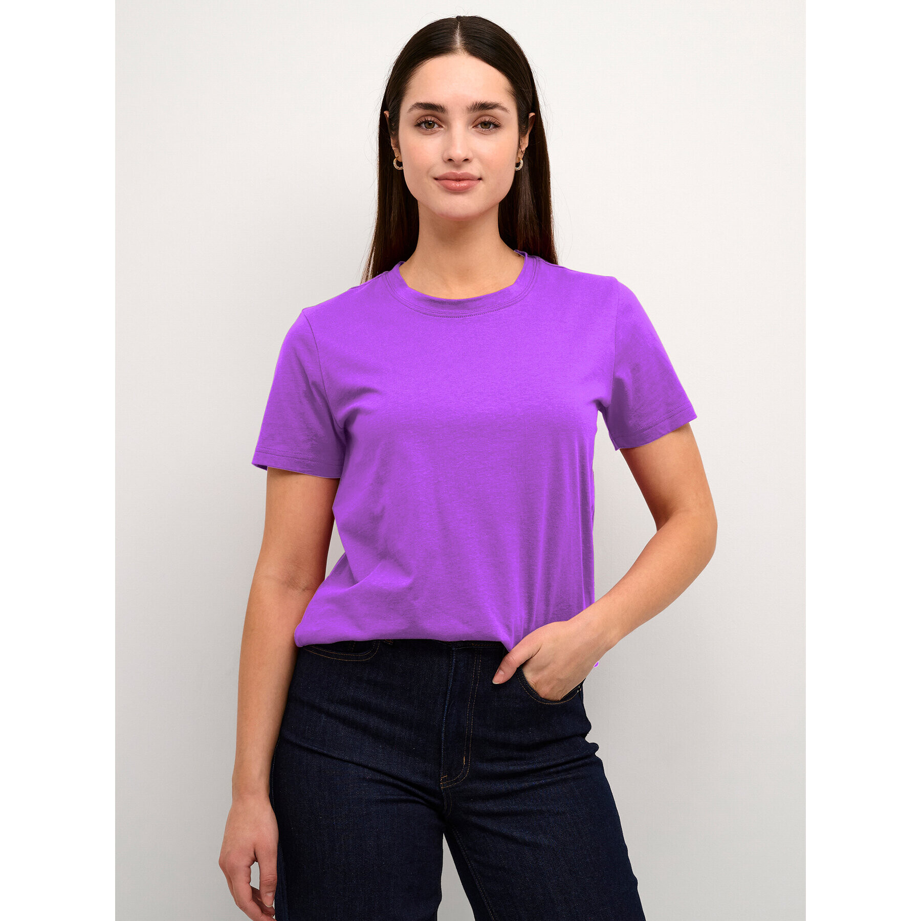 Kaffe T-Shirt Marin 10506137 Fialová Regular Fit - Pepit.cz