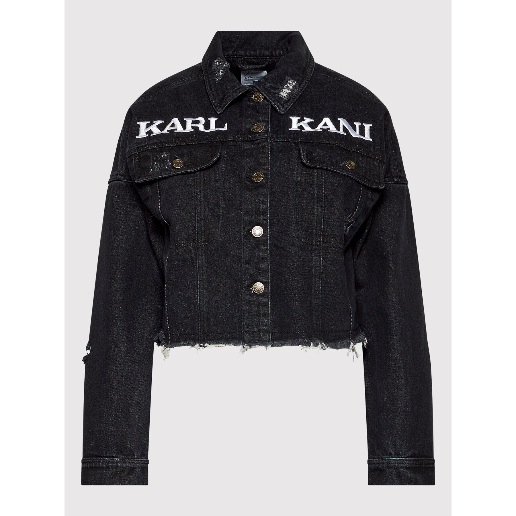 Karl Kani Jeansová bunda Retro Distroyed Denim 6187090 Černá Relaxed Fit - Pepit.cz