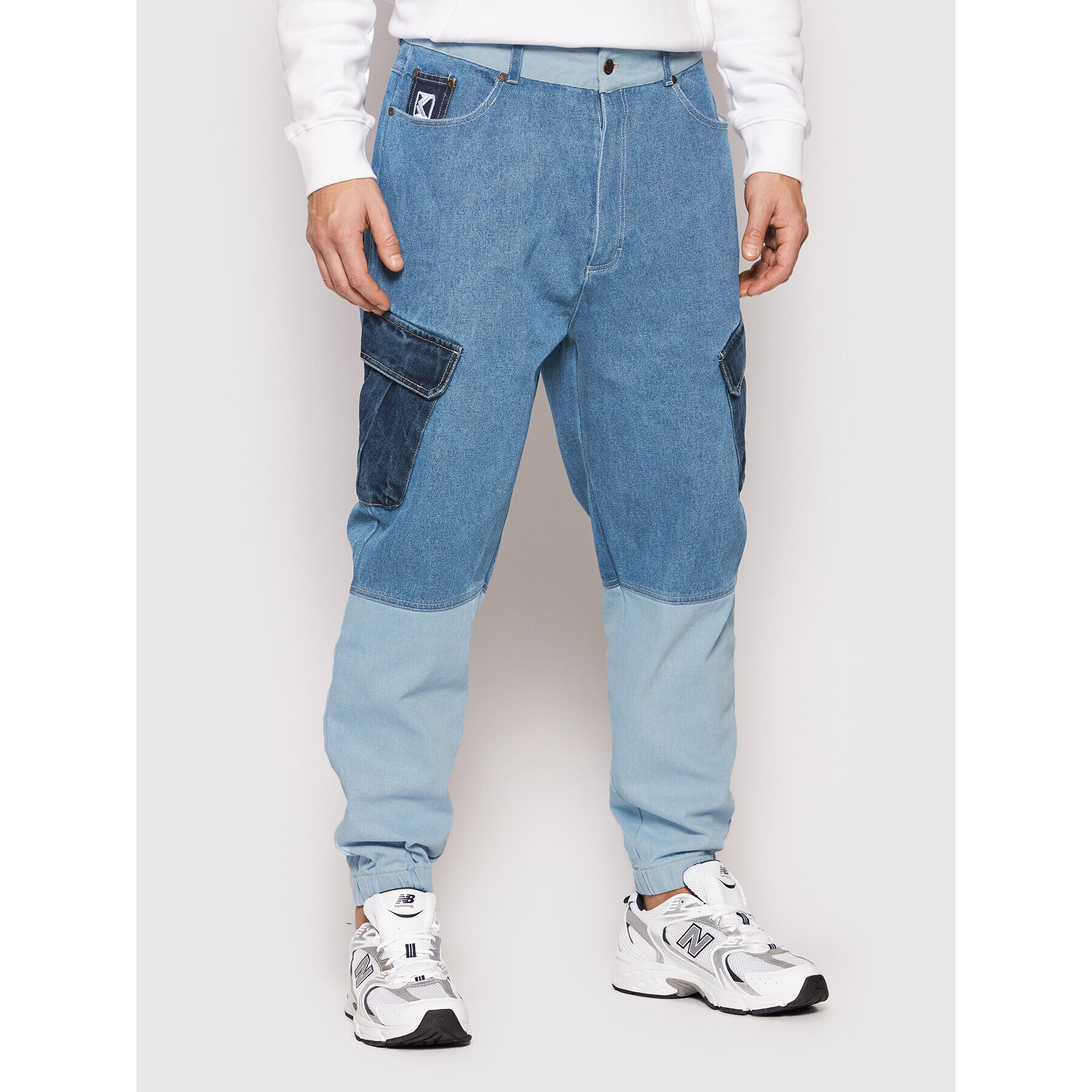 Karl Kani Jeansy Block 6000853 Modrá Relaxed Fit - Pepit.cz