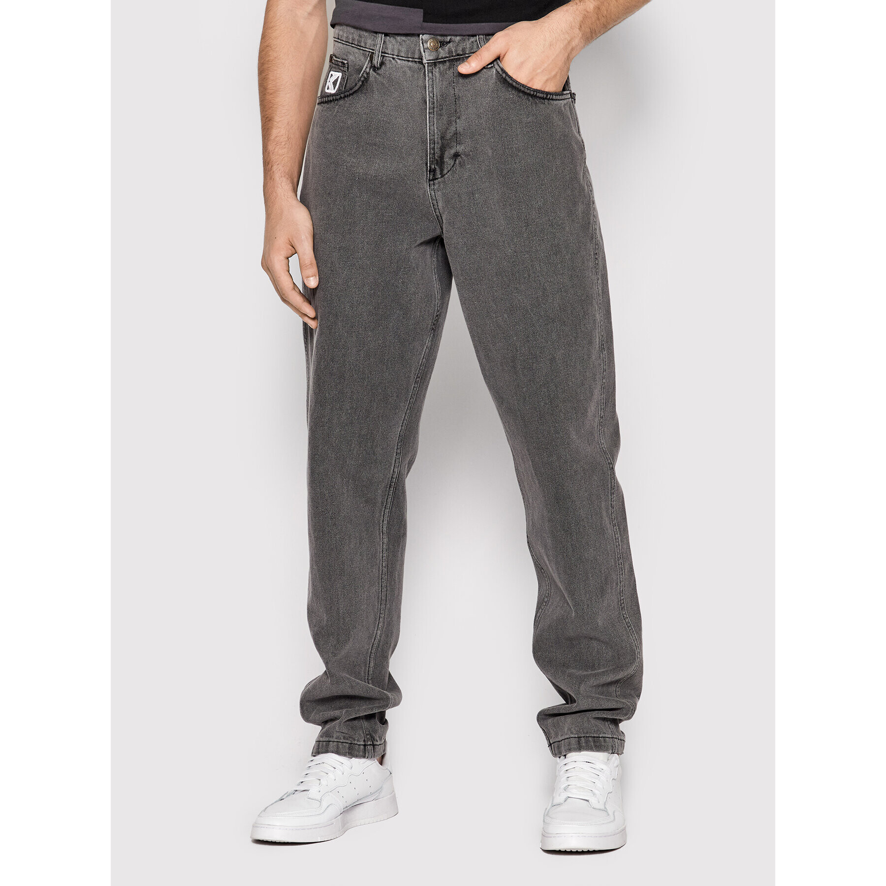 Karl Kani Jeansy Small Signature 6000002 Šedá Relaxed Fit - Pepit.cz