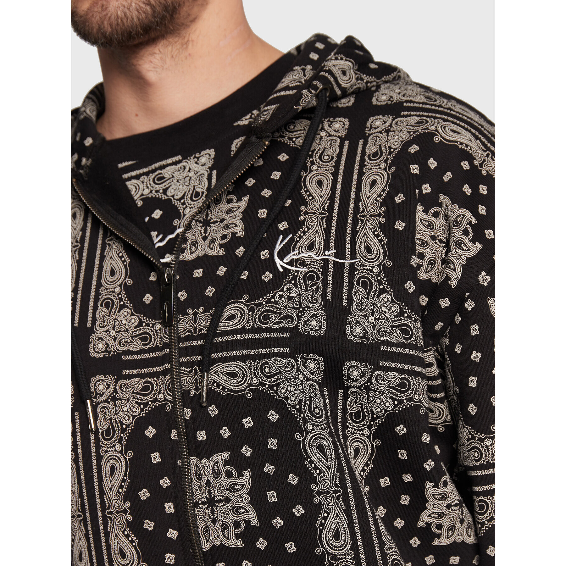 Karl Kani Mikina Chest Signature Paisley 6028221 Černá Relaxed Fit - Pepit.cz