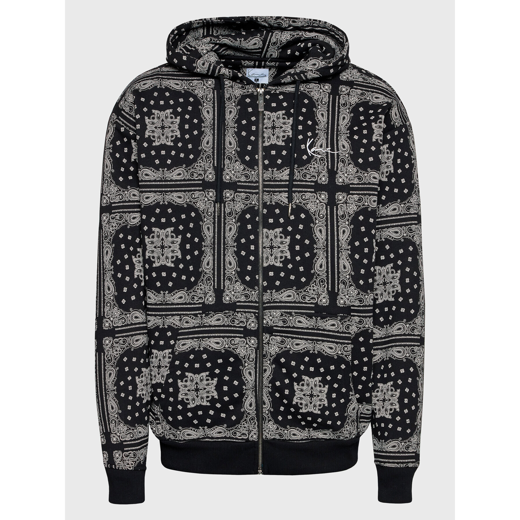 Karl Kani Mikina Chest Signature Paisley 6028221 Černá Relaxed Fit - Pepit.cz