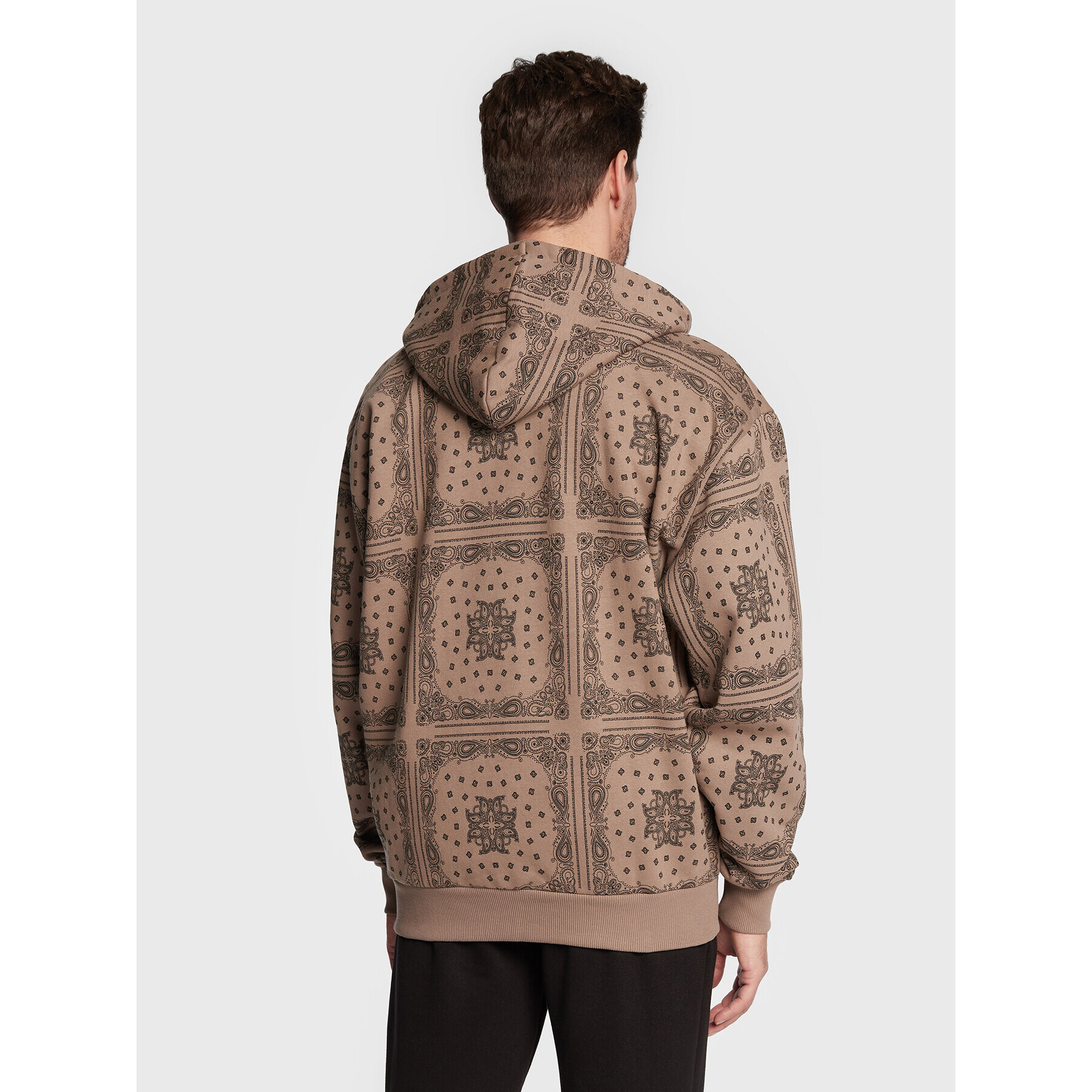 Karl Kani Mikina Chest Signature Patchwork Paisley 6022758 Hnědá Relaxed Fit - Pepit.cz