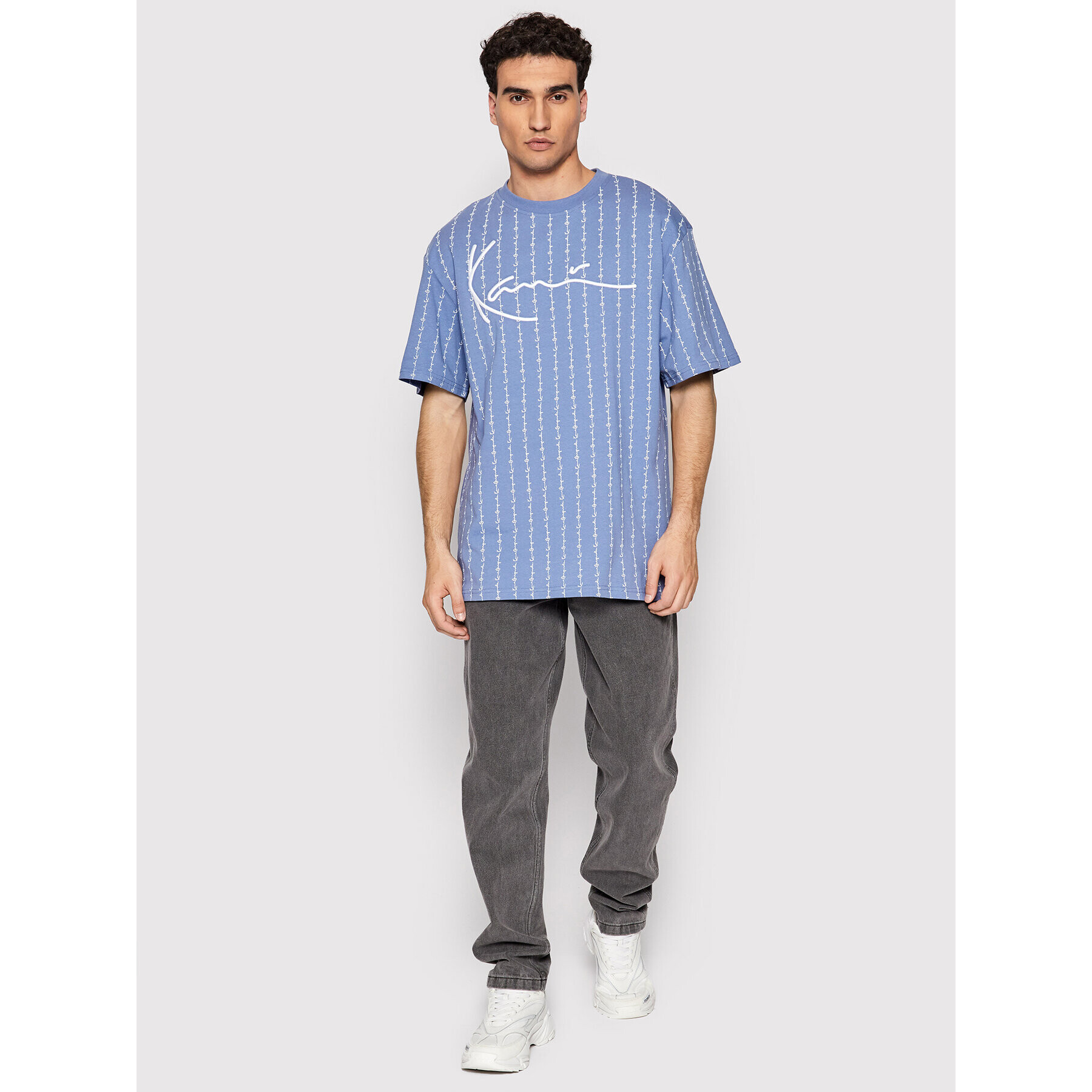 Karl Kani T-Shirt Signature Logo Pinstripe 6030043 Modrá Regular Fit - Pepit.cz