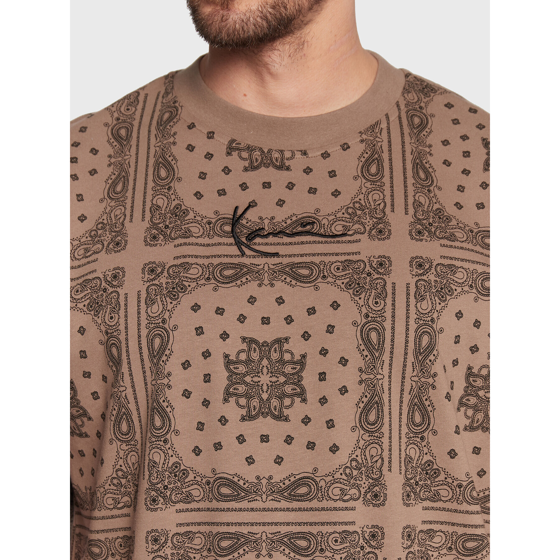 Karl Kani T-Shirt Small Signature Paisley 6037283 Hnědá Relaxed Fit - Pepit.cz