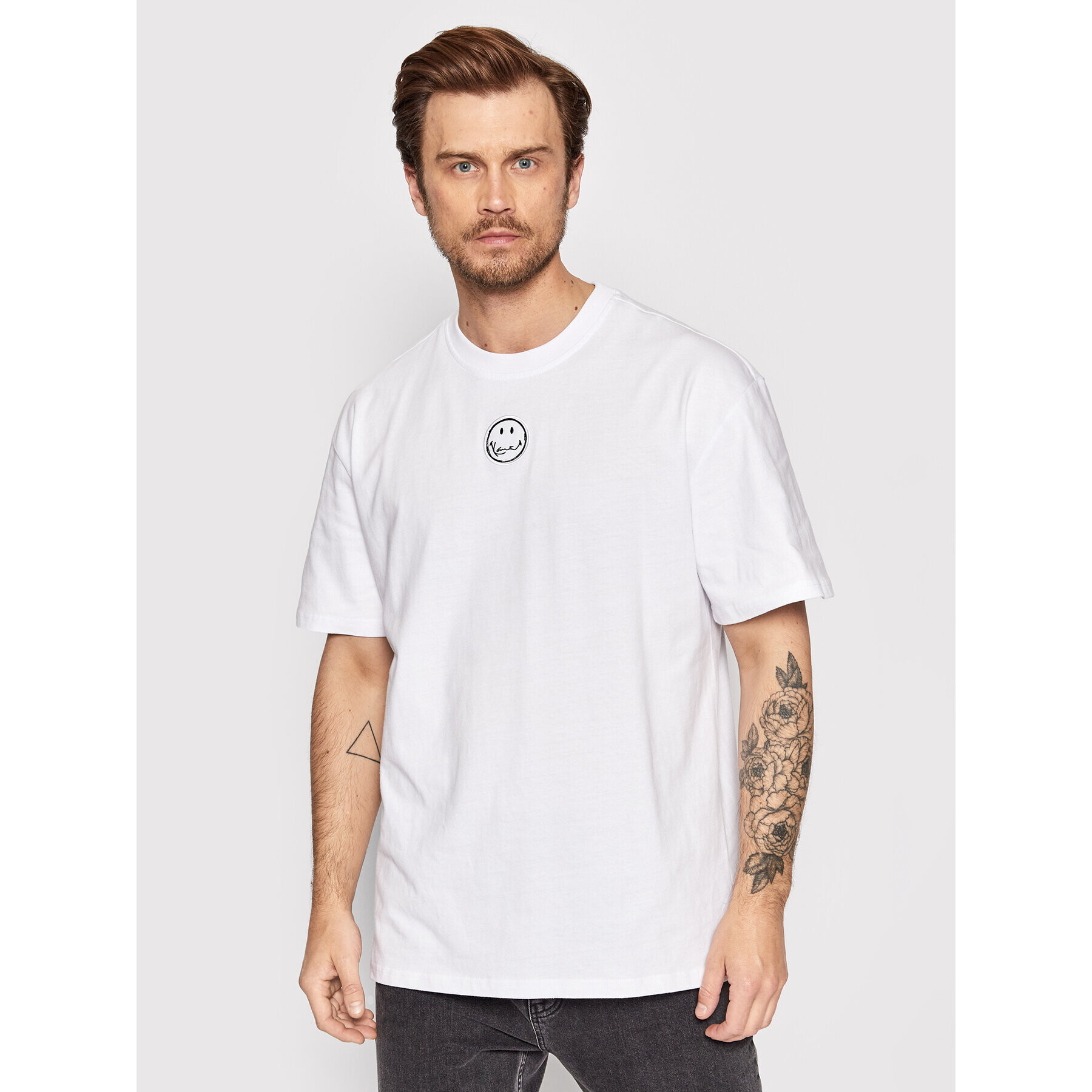 Karl Kani T-Shirt SMILEY Small Signature 6030045 Bílá Regular Fit - Pepit.cz