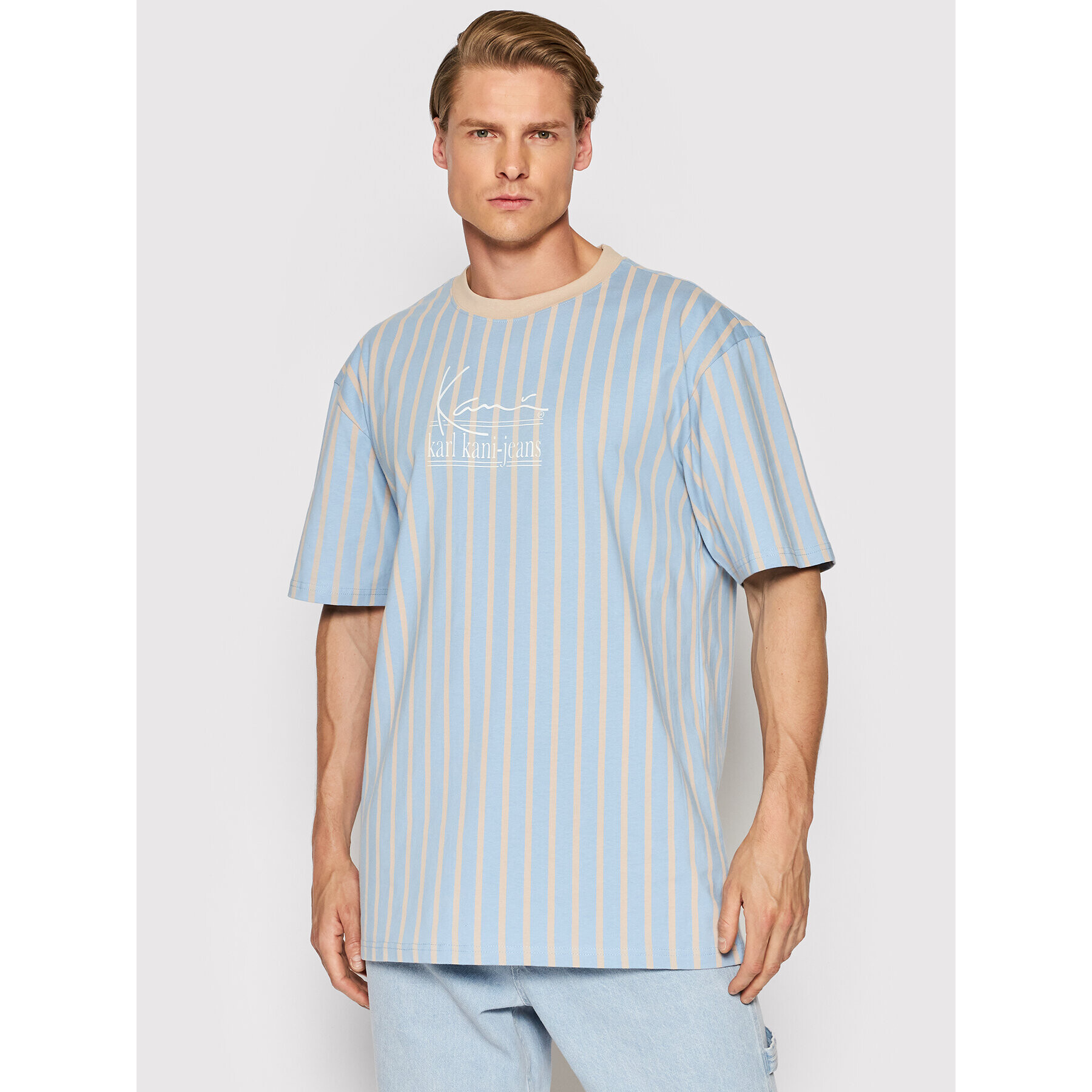 Karl Kani T-Shirt Stripe 6033292 Modrá Regular Fit - Pepit.cz