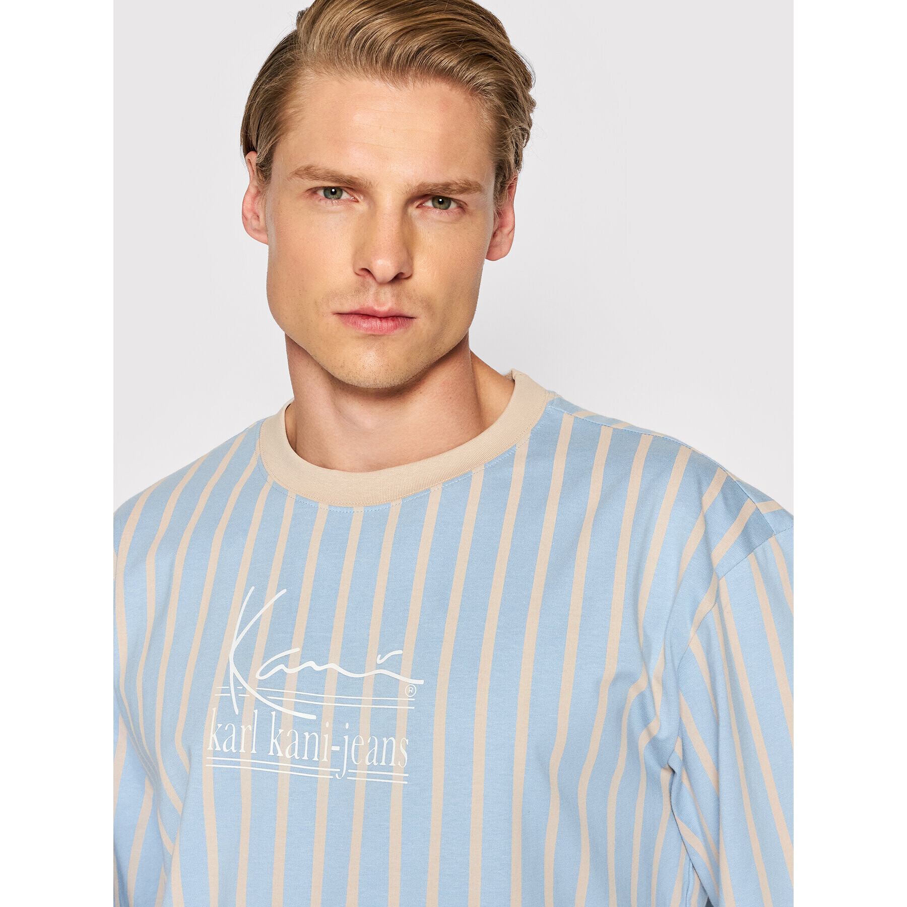 Karl Kani T-Shirt Stripe 6033292 Modrá Regular Fit - Pepit.cz