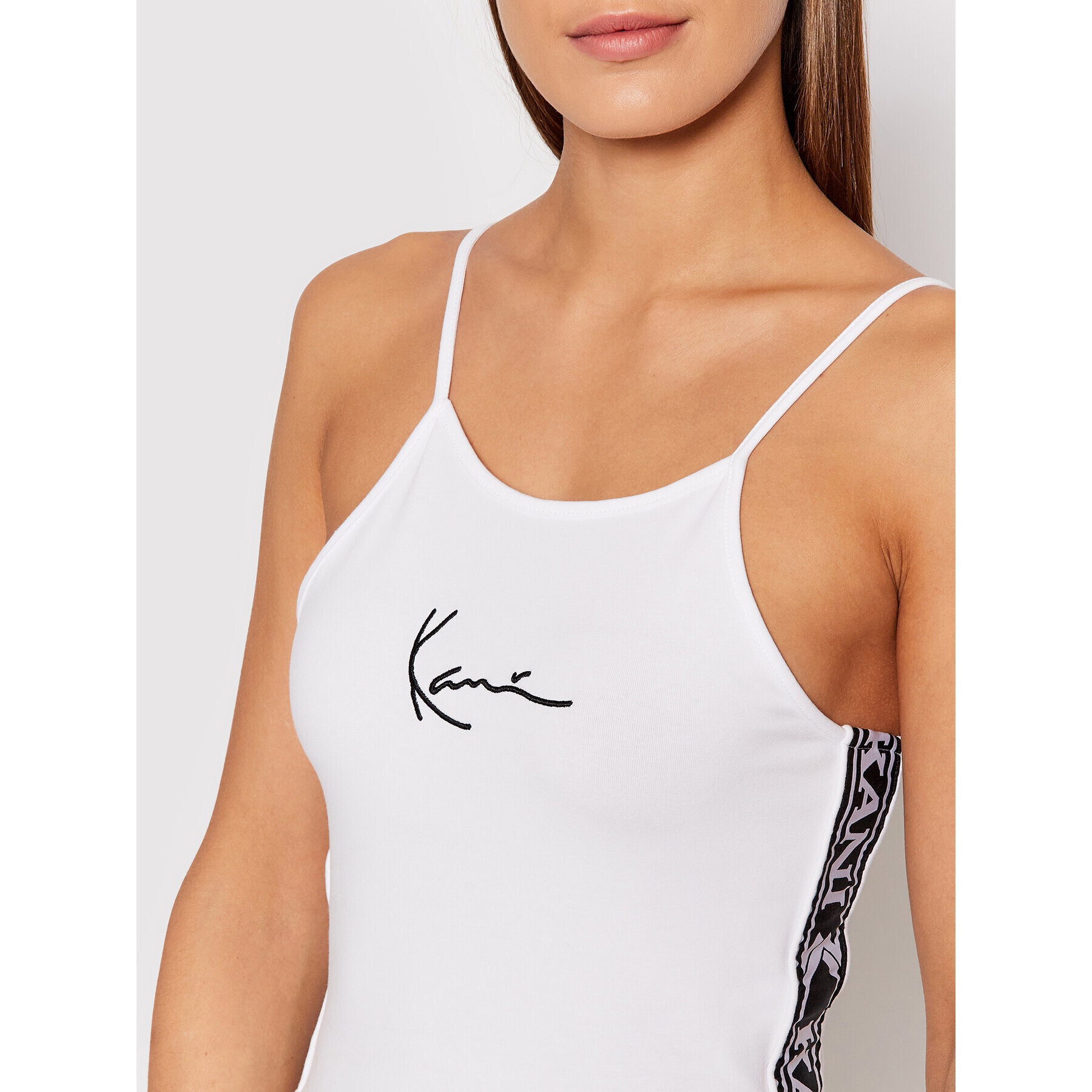 Karl Kani Top Small Signature Tape 6137010 Bílá Cropped Fit - Pepit.cz