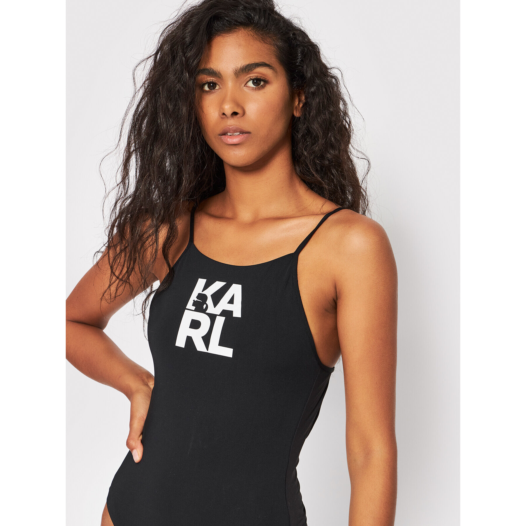 KARL LAGERFELD Bikiny Printed Logo KL22WOP01 Černá - Pepit.cz