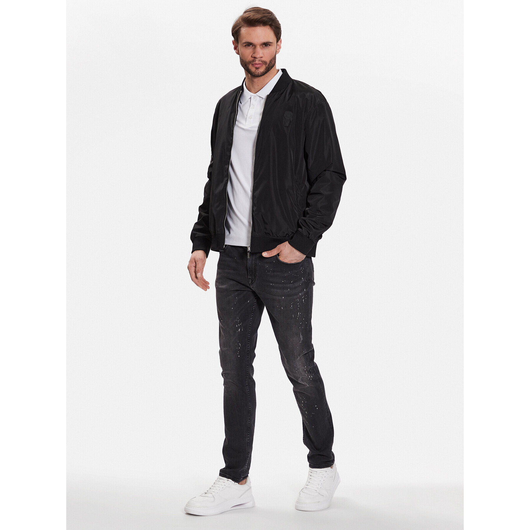 KARL LAGERFELD Bunda bomber 505062 532565 Černá Regular Fit - Pepit.cz