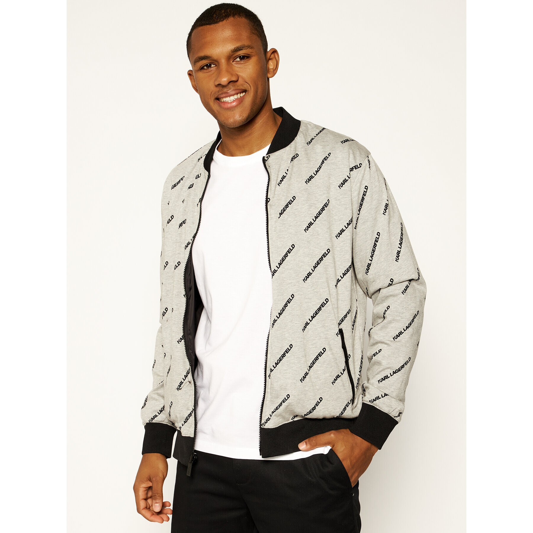 KARL LAGERFELD Bunda bomber 505065 501560 Černá Regular Fit - Pepit.cz