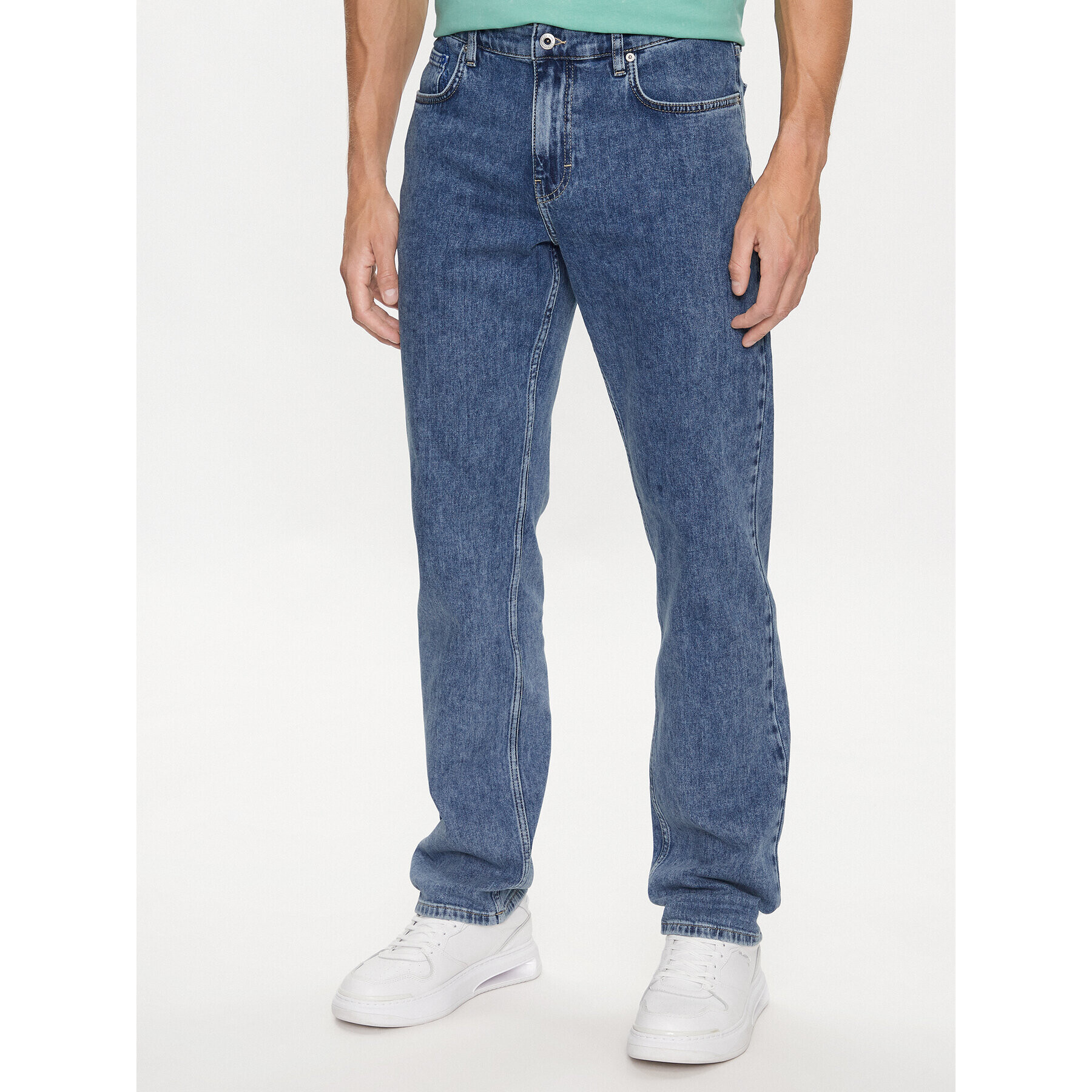 Karl Lagerfeld Jeans Jeansy 231D1107 Modrá Straight Fit - Pepit.cz