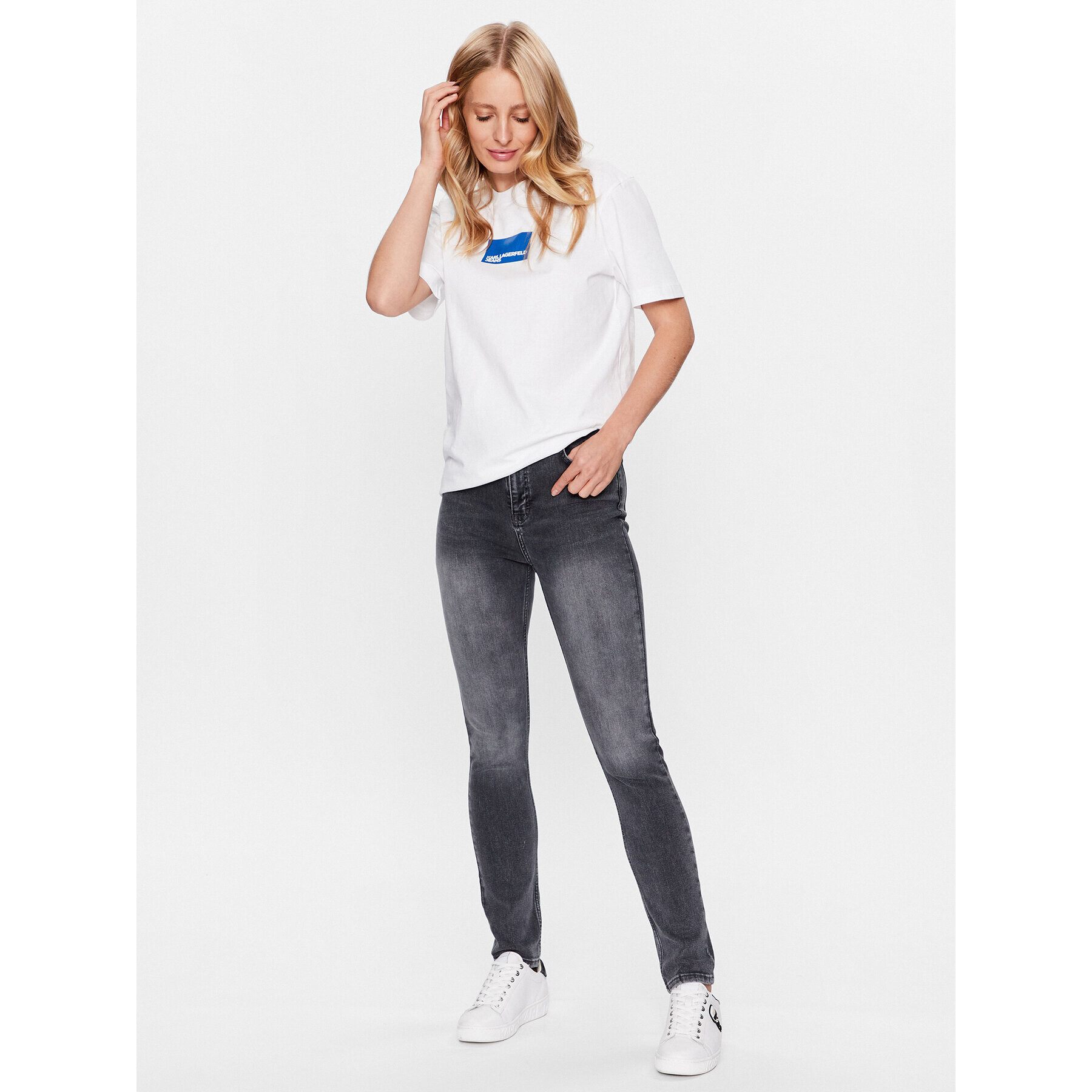 Karl Lagerfeld Jeans Jeansy 231J1110 Šedá Skinny Fit - Pepit.cz