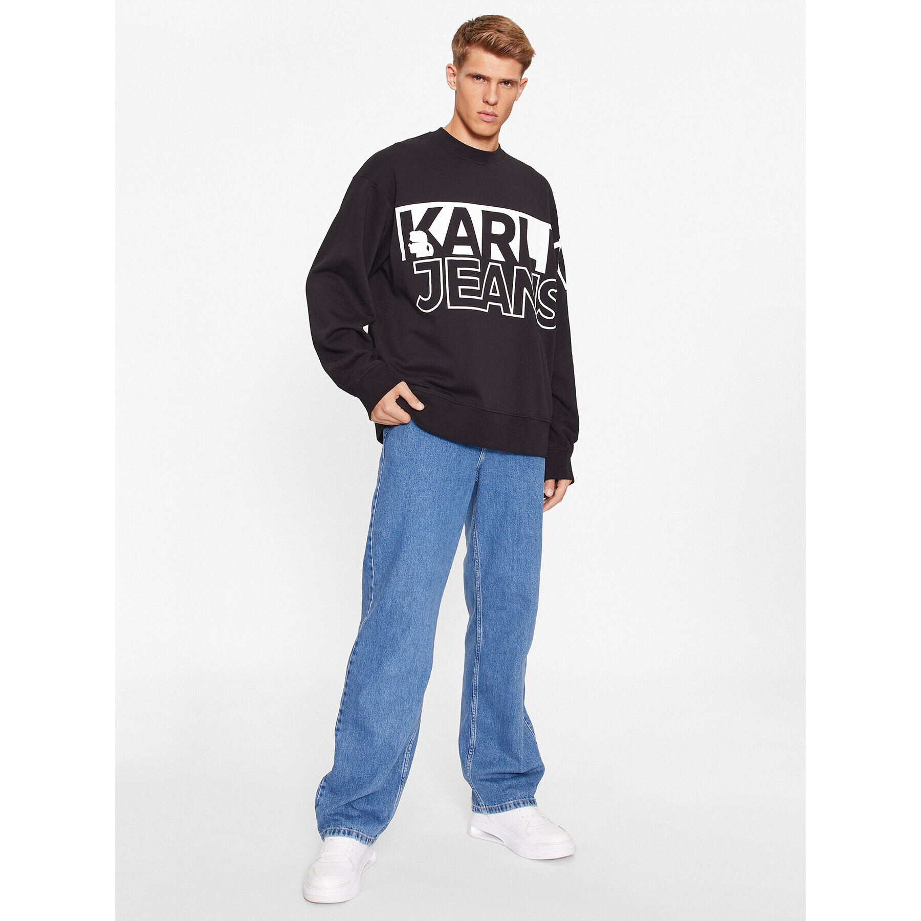 Karl Lagerfeld Jeans Jeansy 235D1112 Modrá Relaxed Fit - Pepit.cz