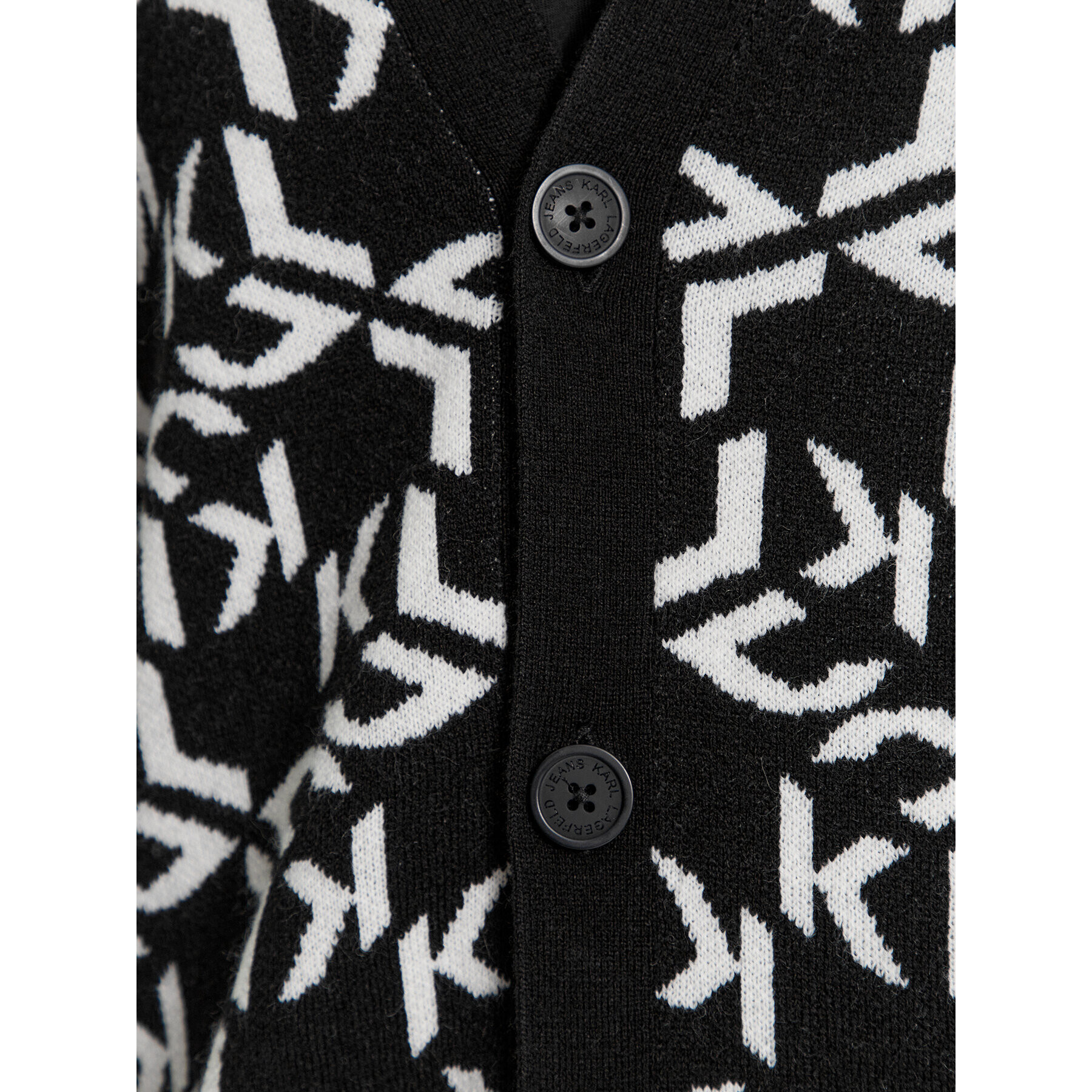 Karl Lagerfeld Jeans KARL LAGERFELD Kardigan Klj Monogram Jacquard Cardigan 236D2050 Černá Regular Fit - Pepit.cz