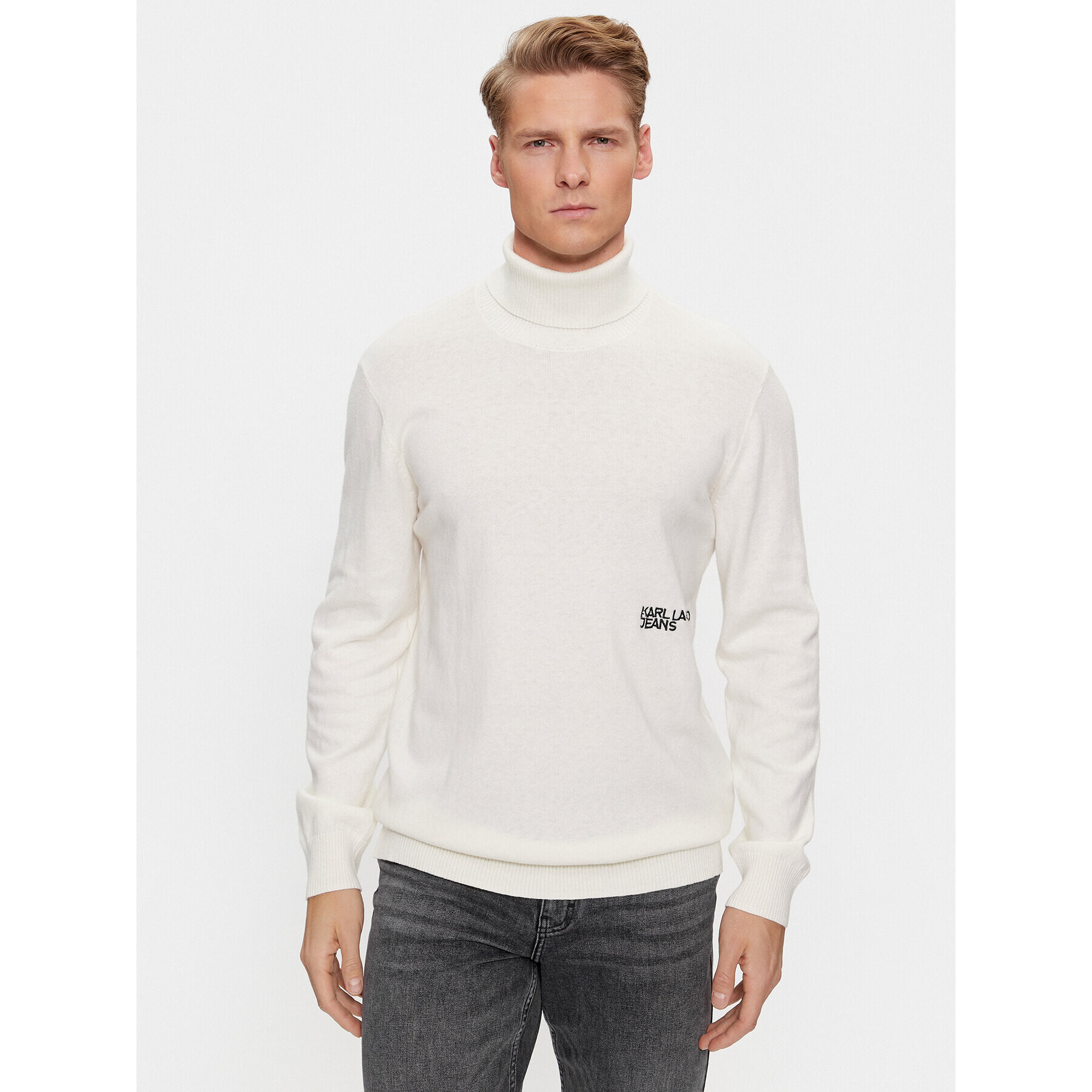 Karl Lagerfeld Jeans KARL LAGERFELD Rolák Klj Lightweight Turtleneck 236D2000 Bílá Slim Fit - Pepit.cz